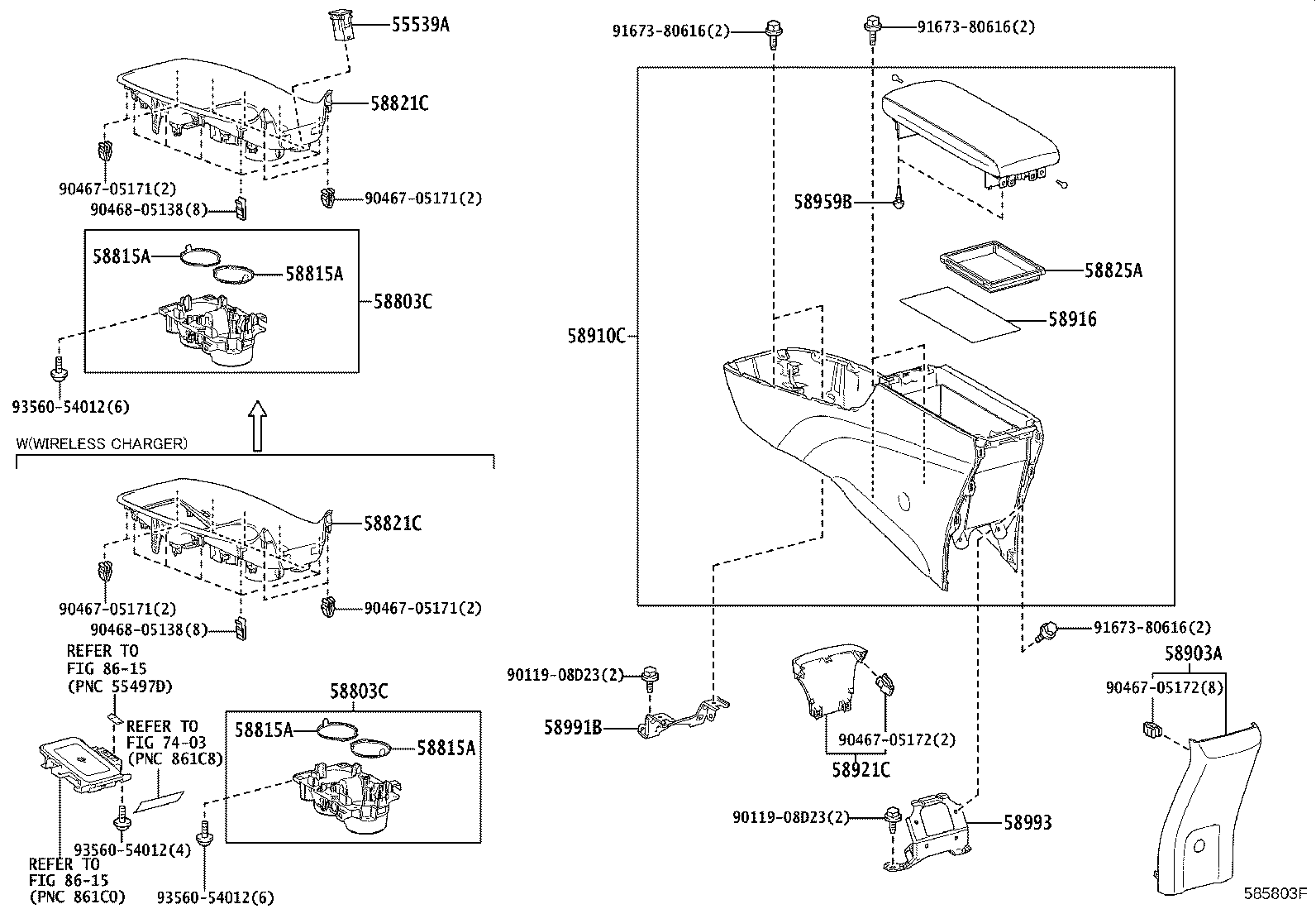 58910-47040-C2 BOX ASSY, CONSOLE, REAR product image