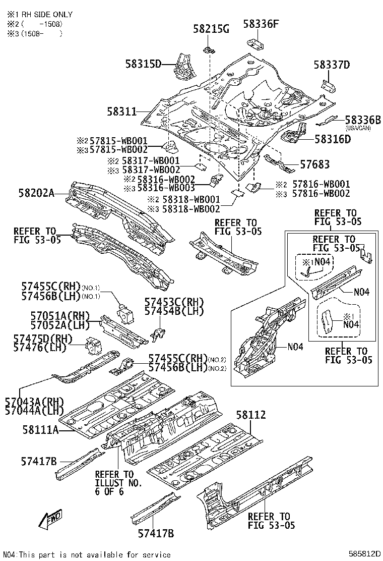 Toyota 57509-WB003 REINFORCEMENT SUB-ASSY, FRONT FLOOR, CENTER