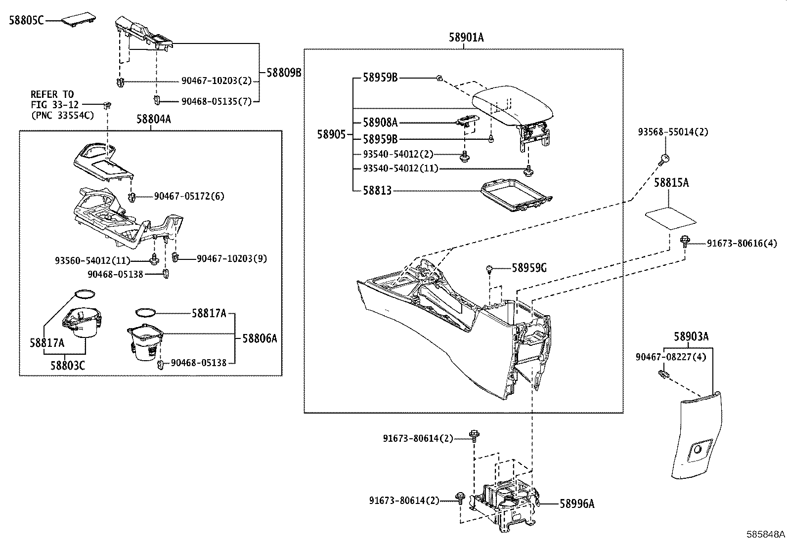 58804-42360 PANEL SUB-ASSY, CONSOLE, UPPER product image
