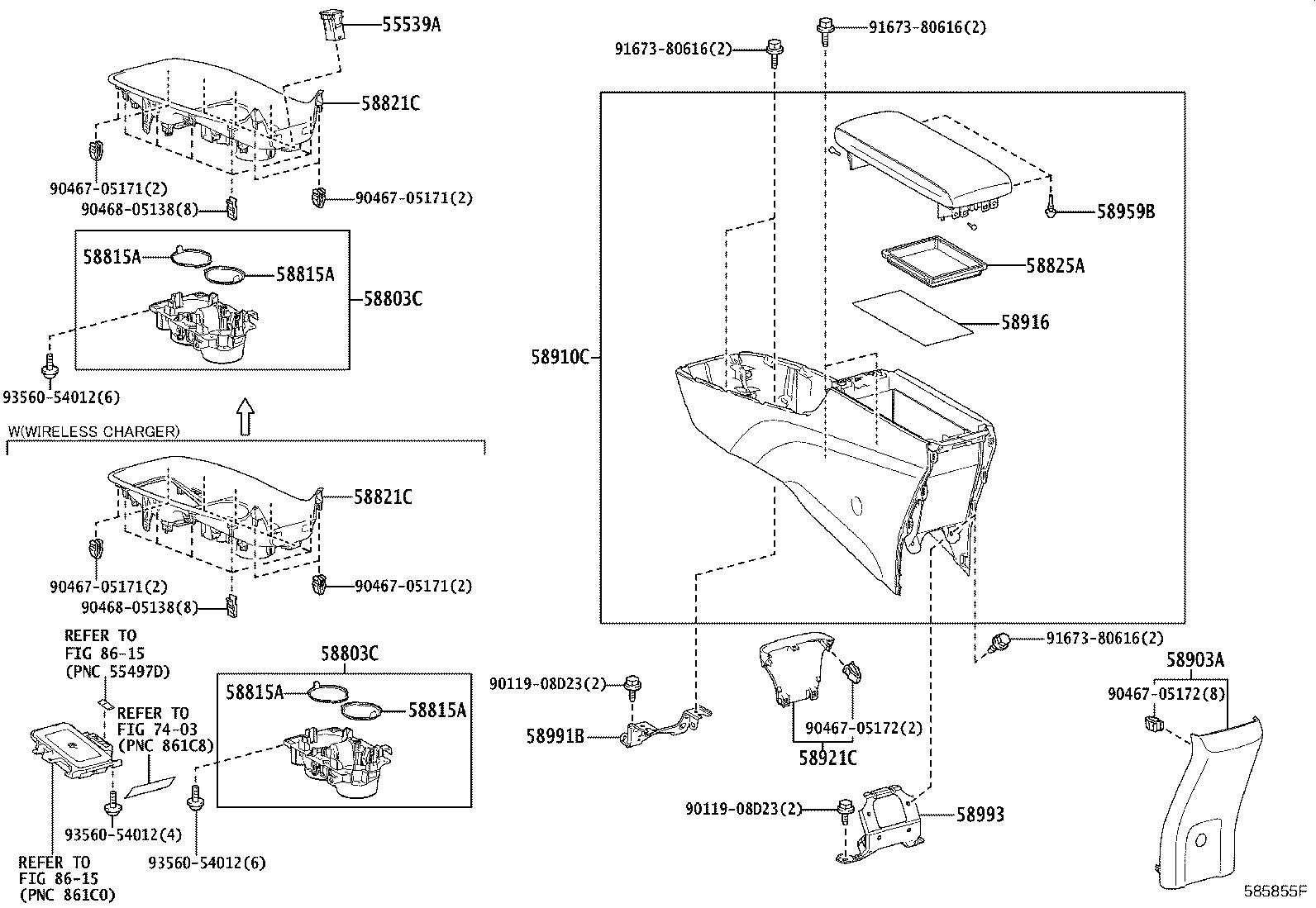 58910-47040-C2 BOX ASSY, CONSOLE, REAR product image