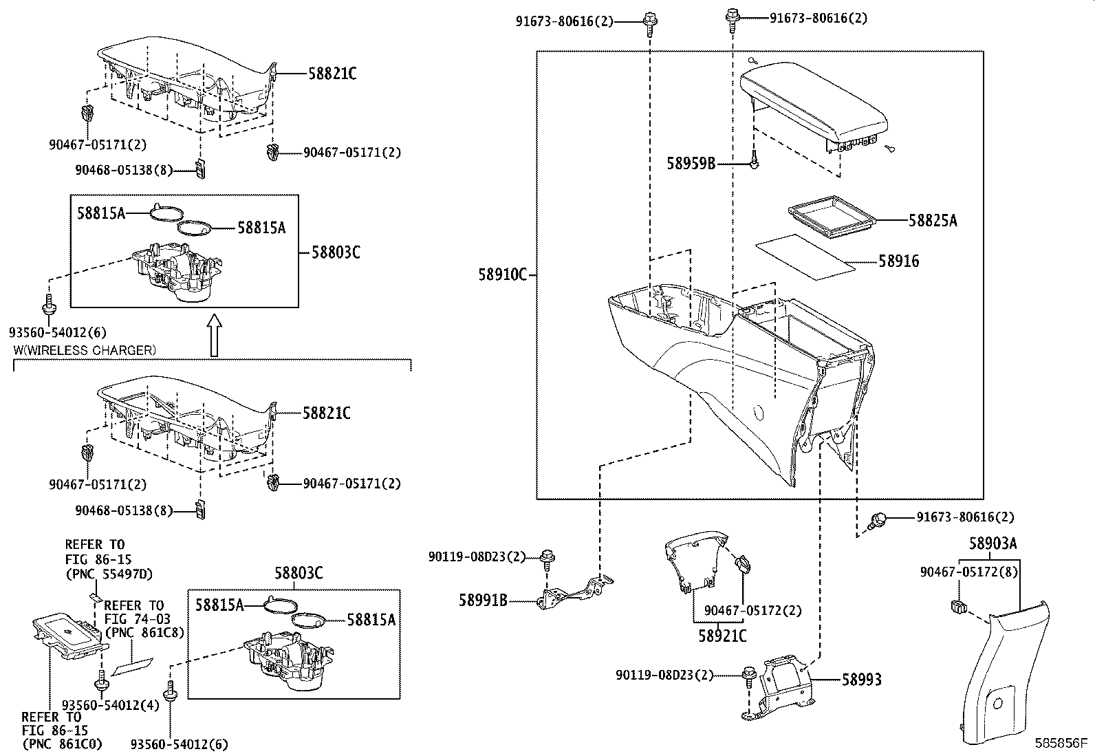 Toyota 58823-78010 BOX, CONSOLE COMPARTMENT
