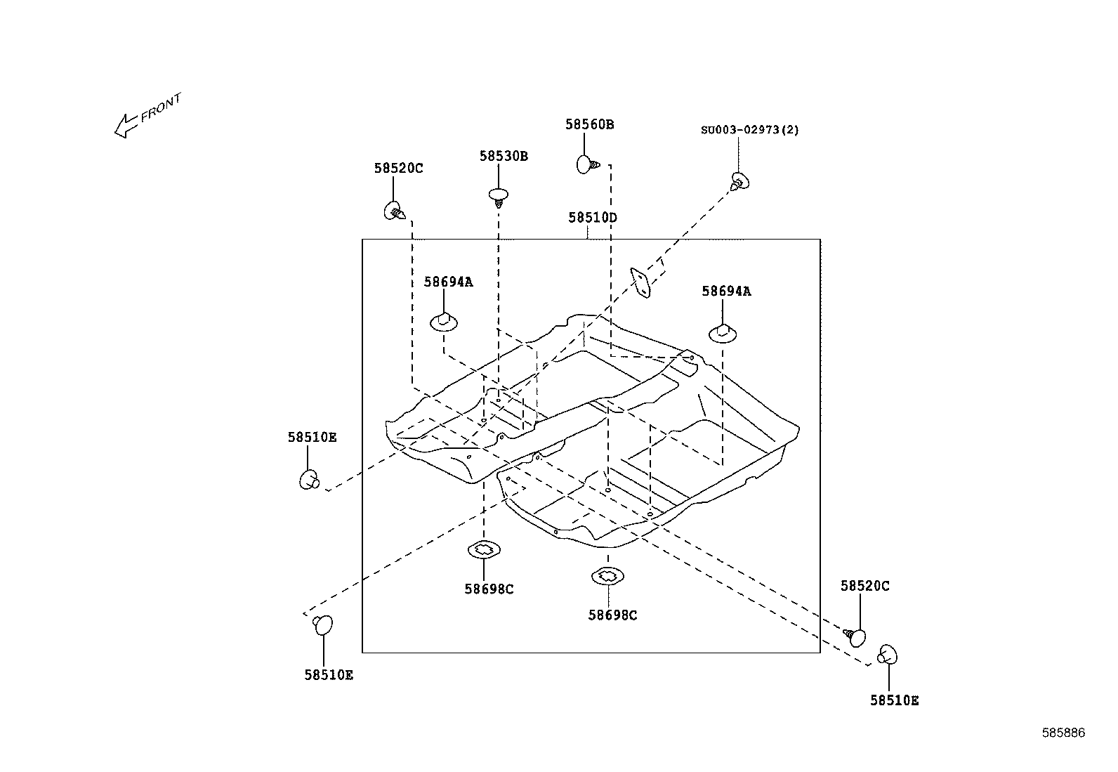 58511-18010 MAT, FLOOR, FRONT RH product image