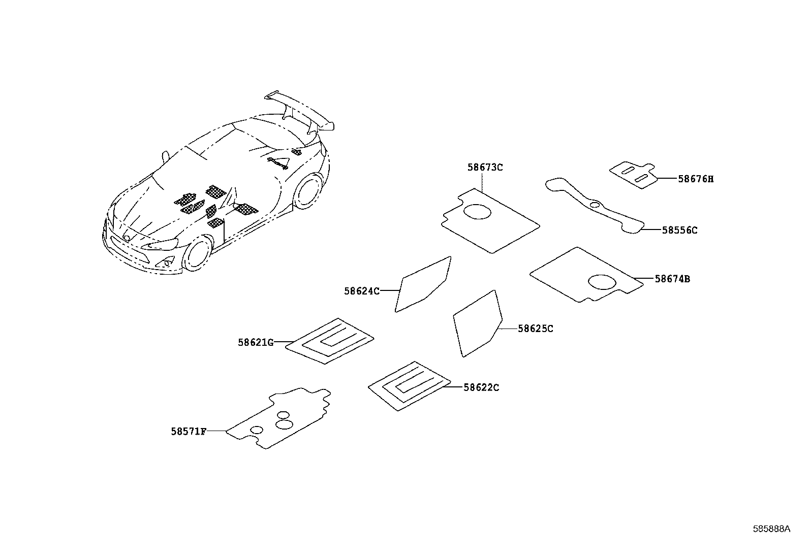 58511-18010 MAT, FLOOR, FRONT RH product image