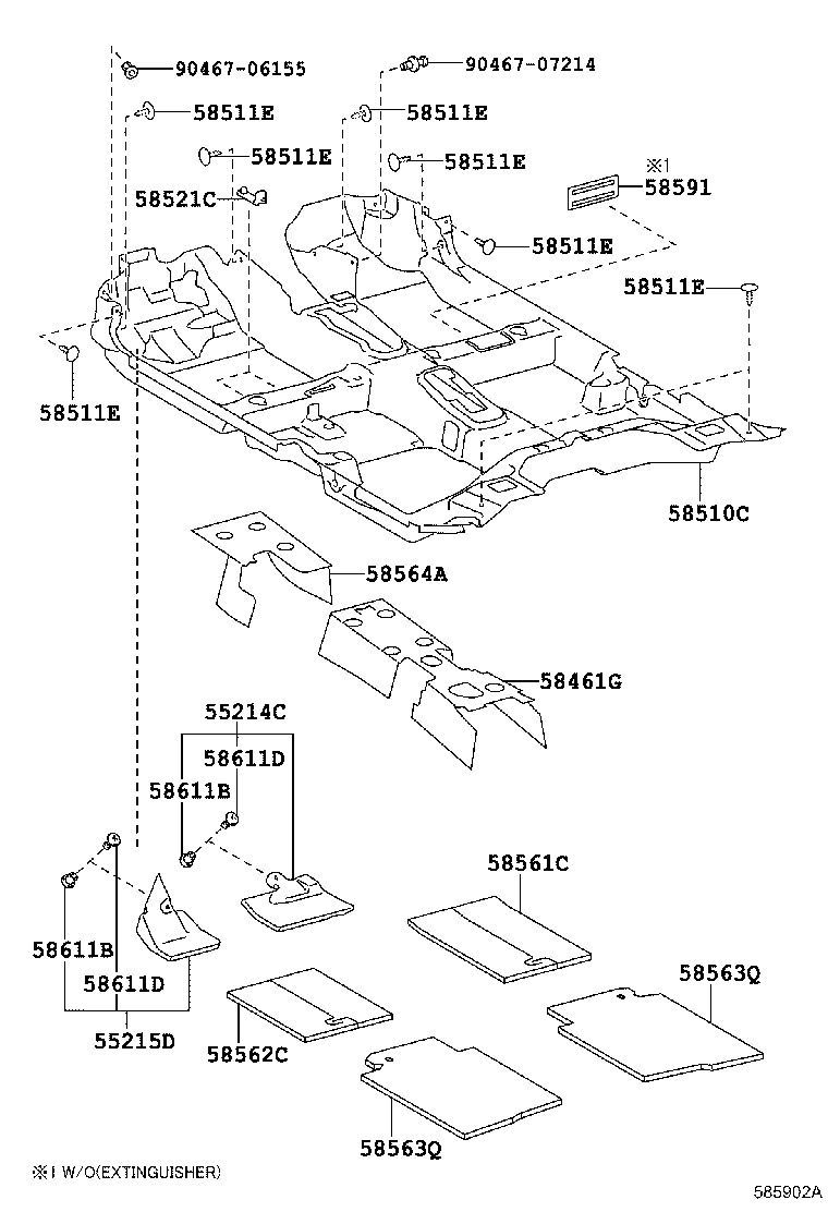 58561-0D100 SILENCER, FRONT FLOOR, NO.1 product image