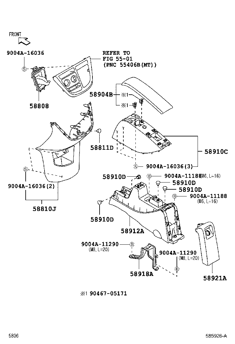 58910-BZ050-B0 BOX ASSY, CONSOLE, REAR product image