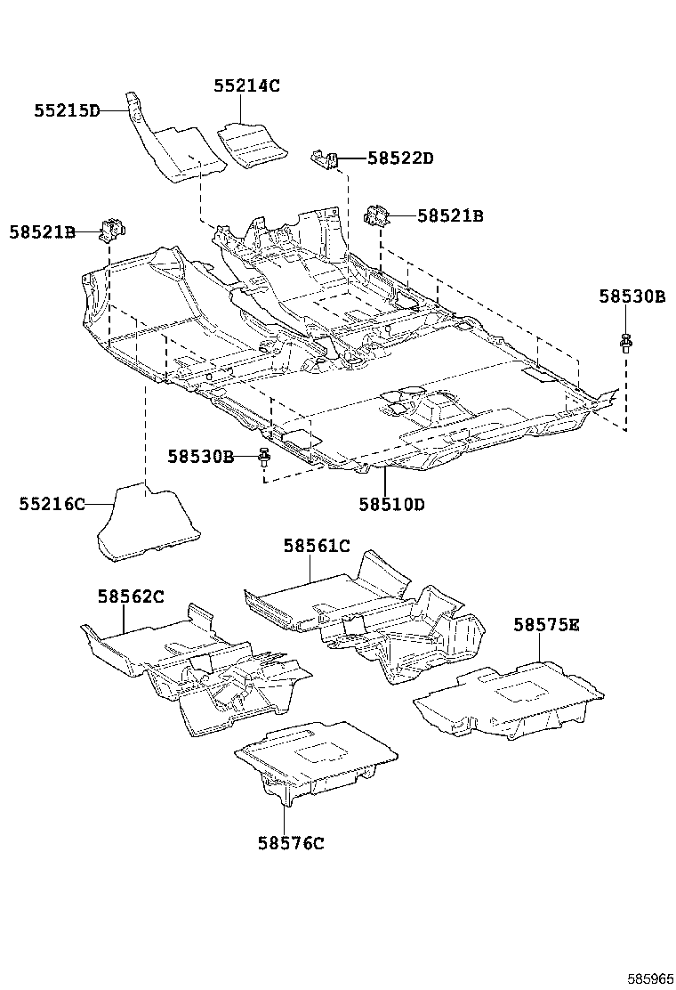 58576-0D010 PAD, FRONT FLOOR, REAR NO.2 product image
