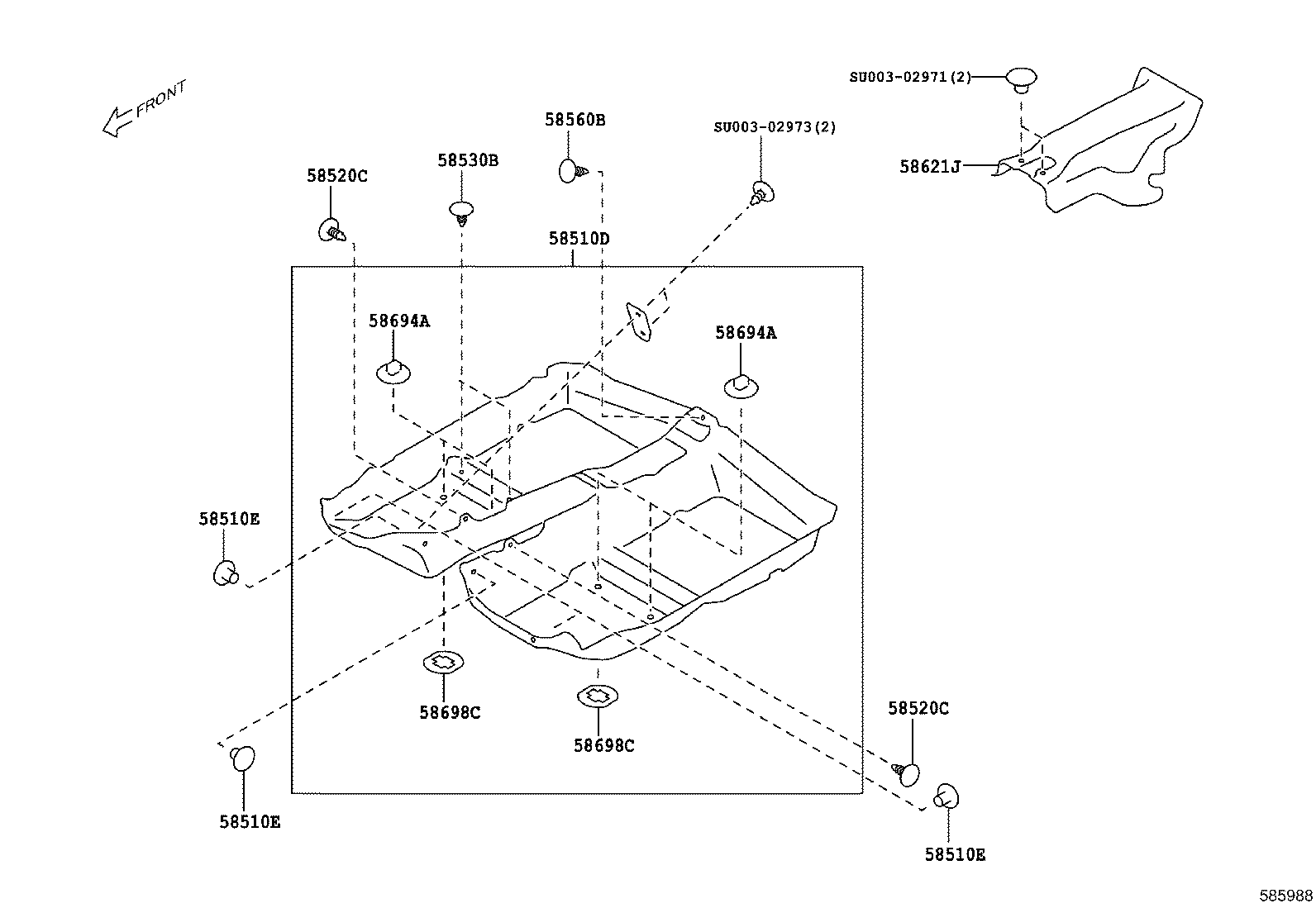 58514-18010 MAT, FROOR, REAR product image