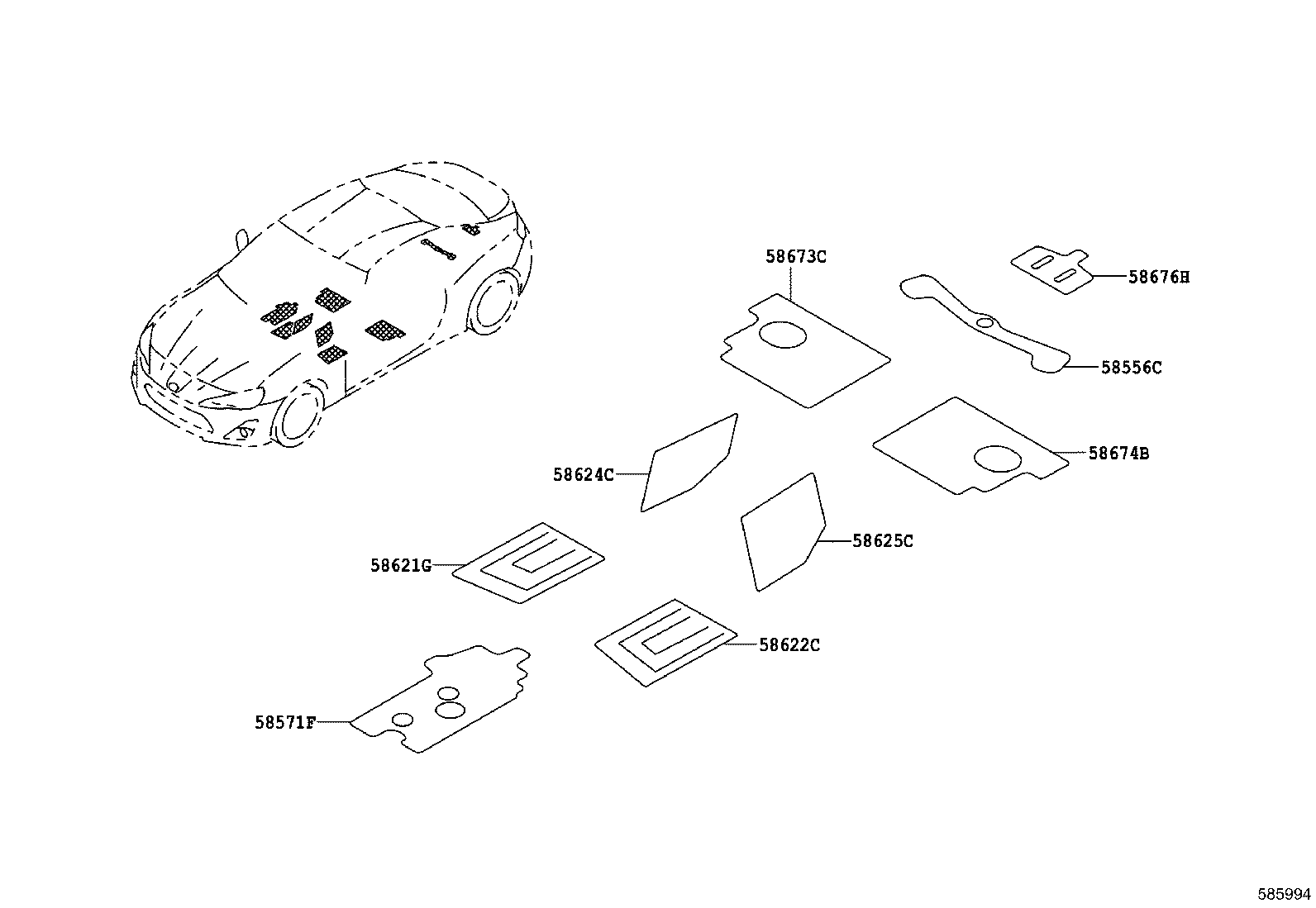 58514-18010 MAT, FROOR, REAR product image