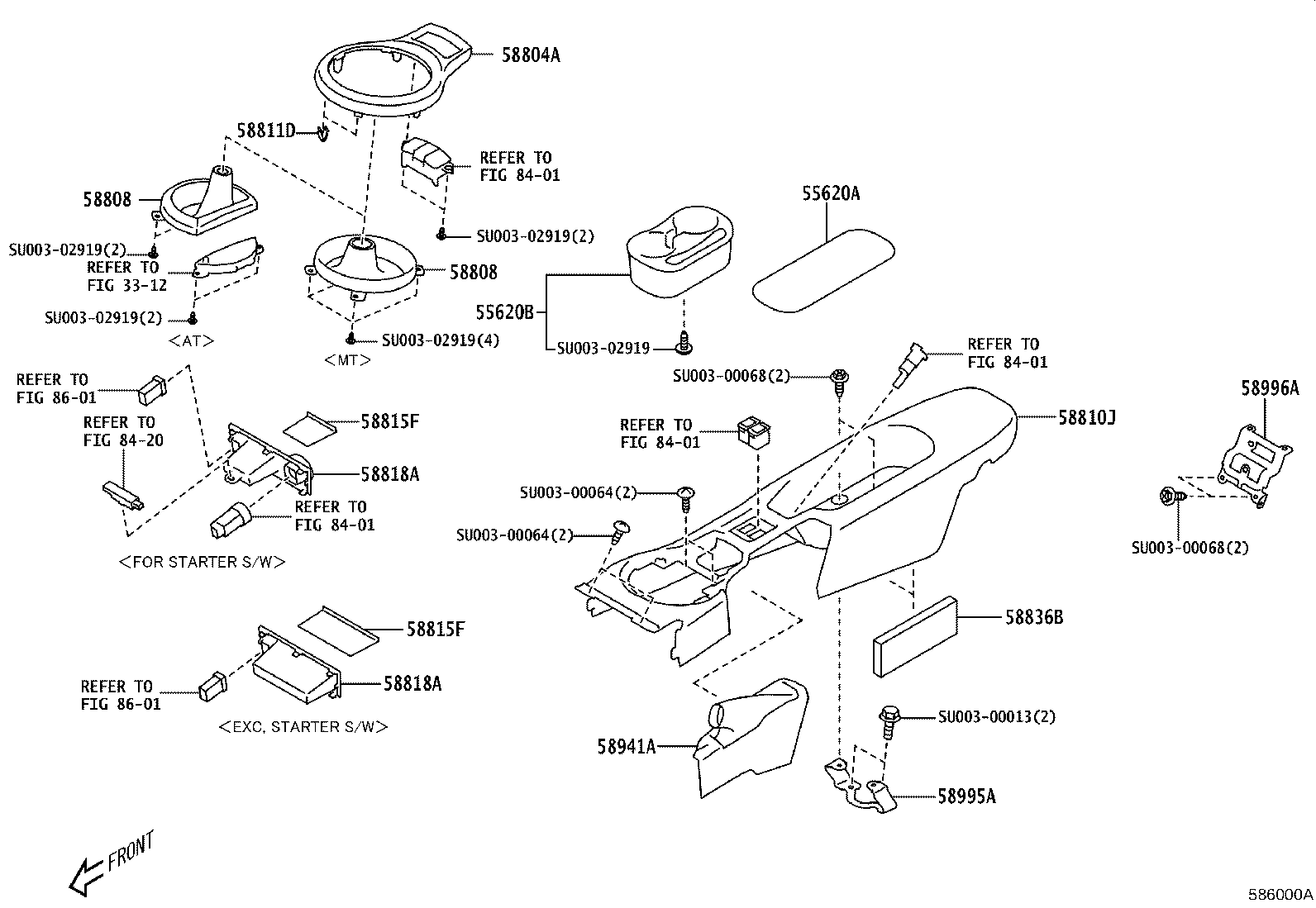 Toyota SU003-06136 PANEL SUB-ASSY, CONSOLE, UPPER