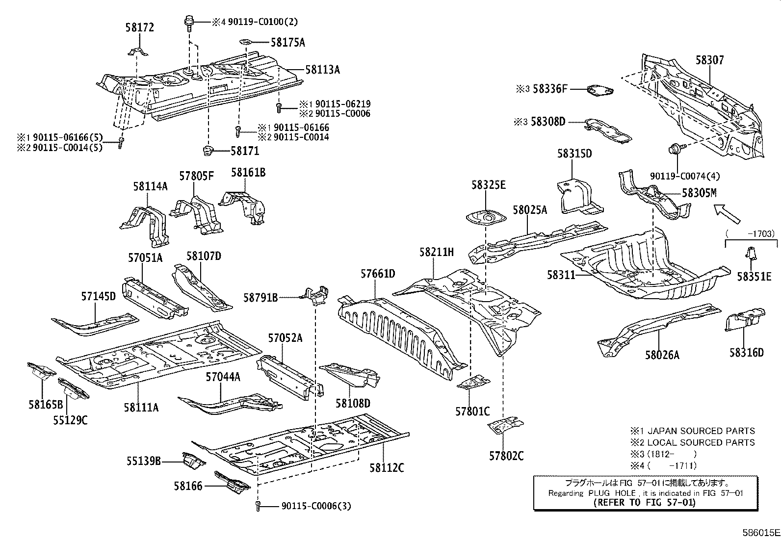 58107-0D090 REINFORCE SUB-ASSY, FRONT CROSS TO FRONT PANEL, RH product image