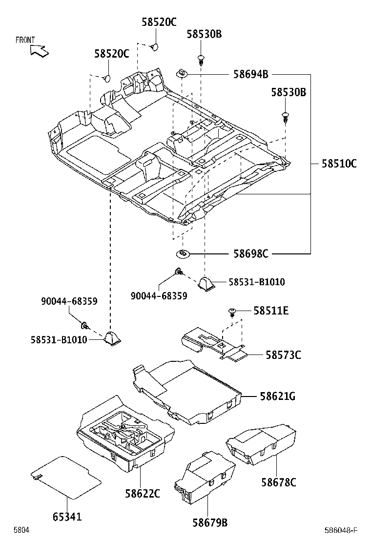 58606-B1010 PAD, FRONT FLOOR SILENCER, LH product image
