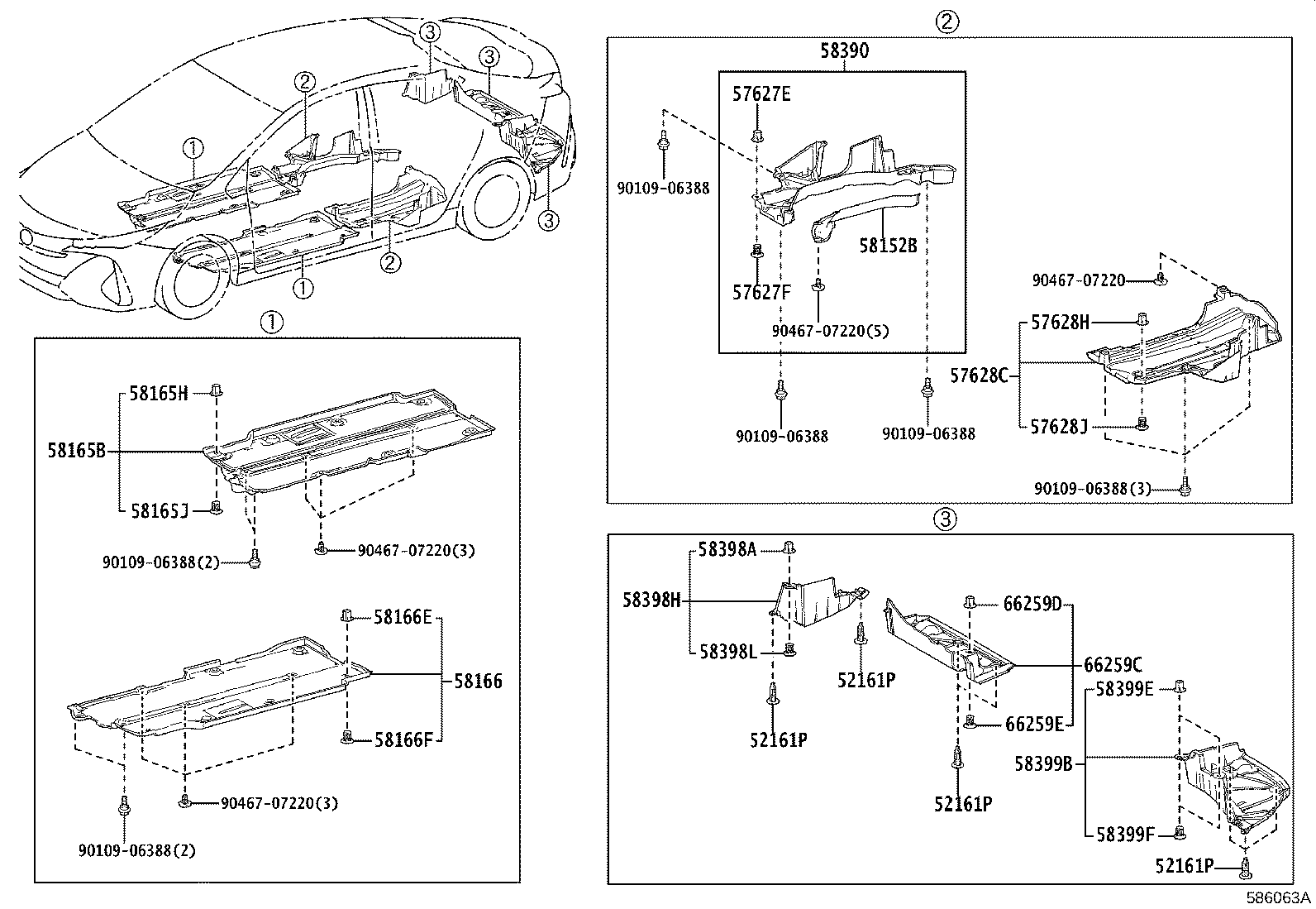 57535-47010 BRACE, FRONT FLOOR, RH product image