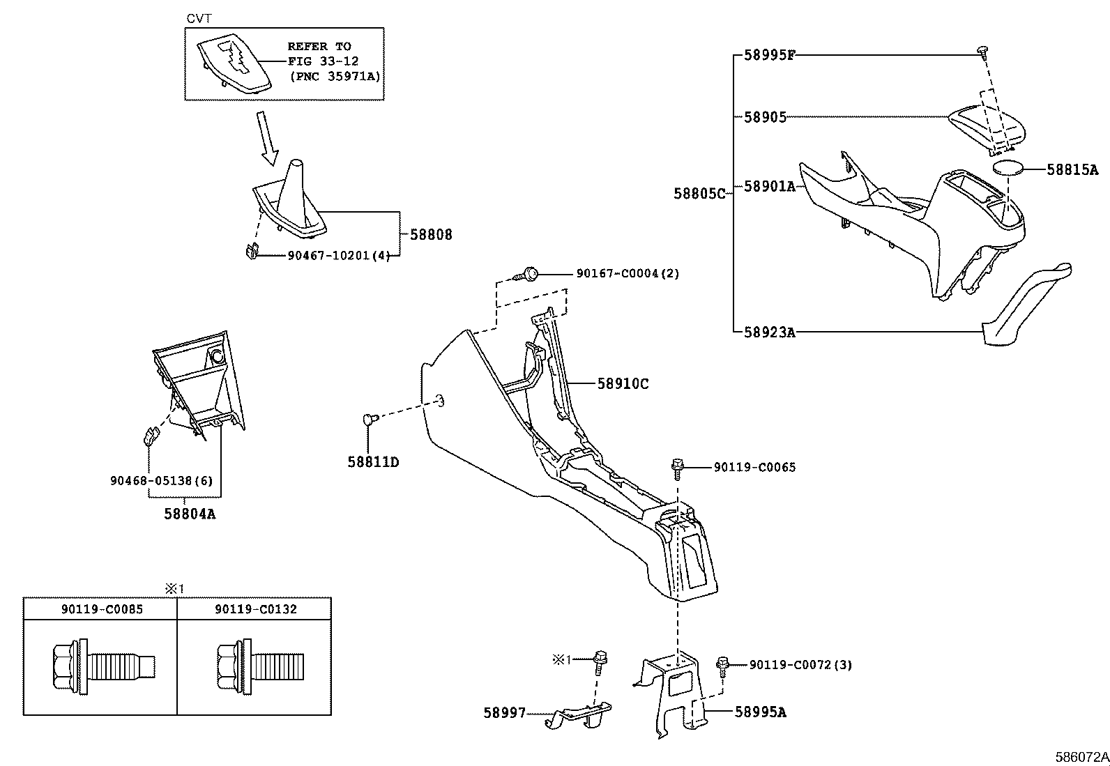 58804-0D080 PANEL SUB-ASSY, CONSOLE, UPPER product image