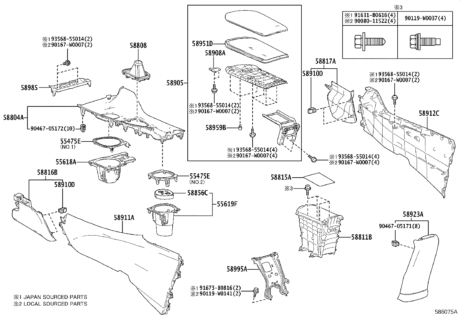 Toyota 58812-F4010 BOX, CONSOLE
