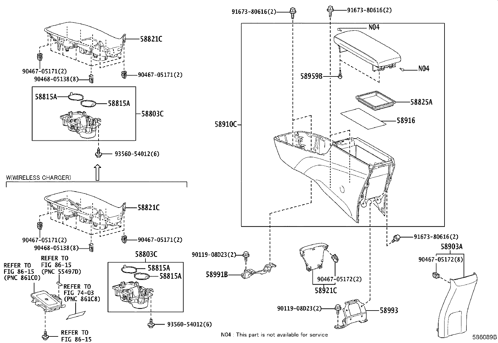 58910-47100-C2 BOX ASSY, CONSOLE, REAR product image