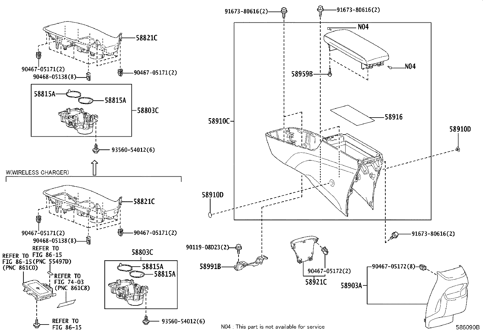 58910-47100-C2 BOX ASSY, CONSOLE, REAR product image