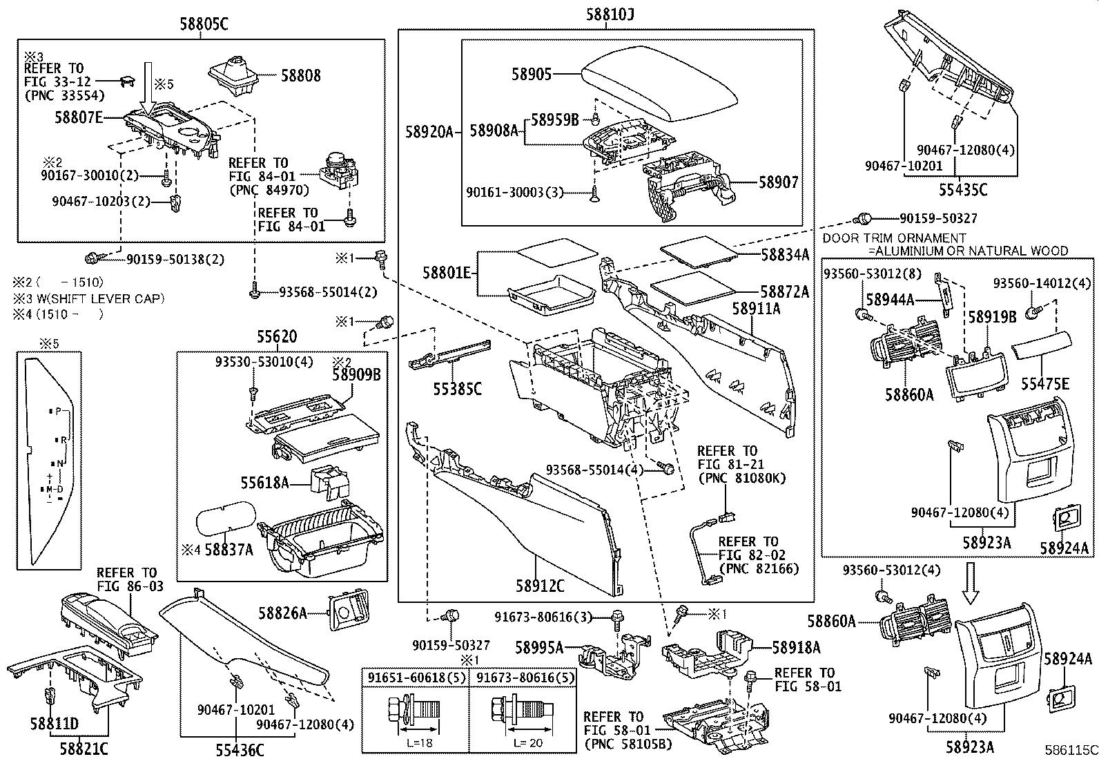58805-30430 PANEL SUB-ASSY, CONSOLE, UPPER REAR product image