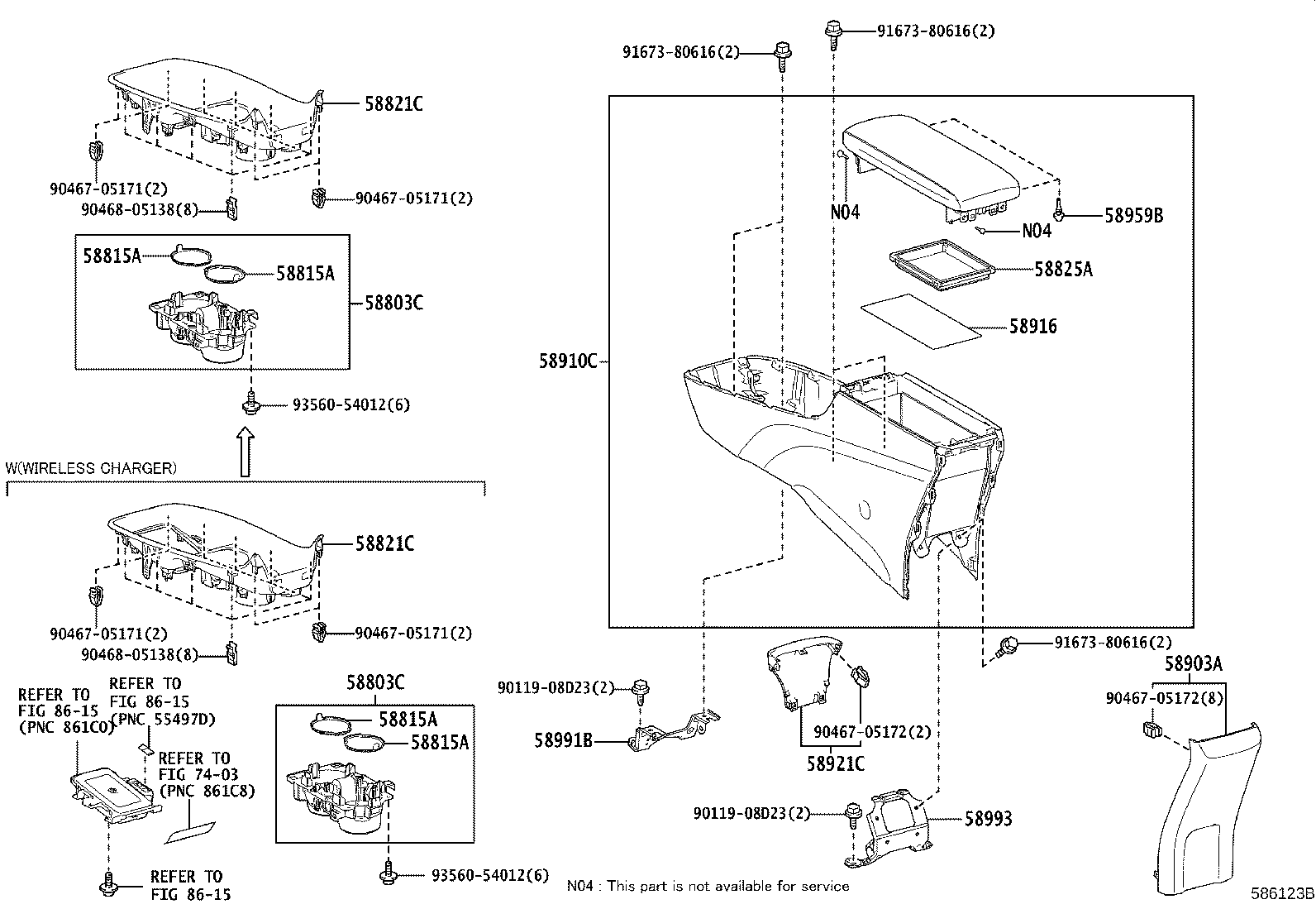 58910-47100-C2 BOX ASSY, CONSOLE, REAR product image