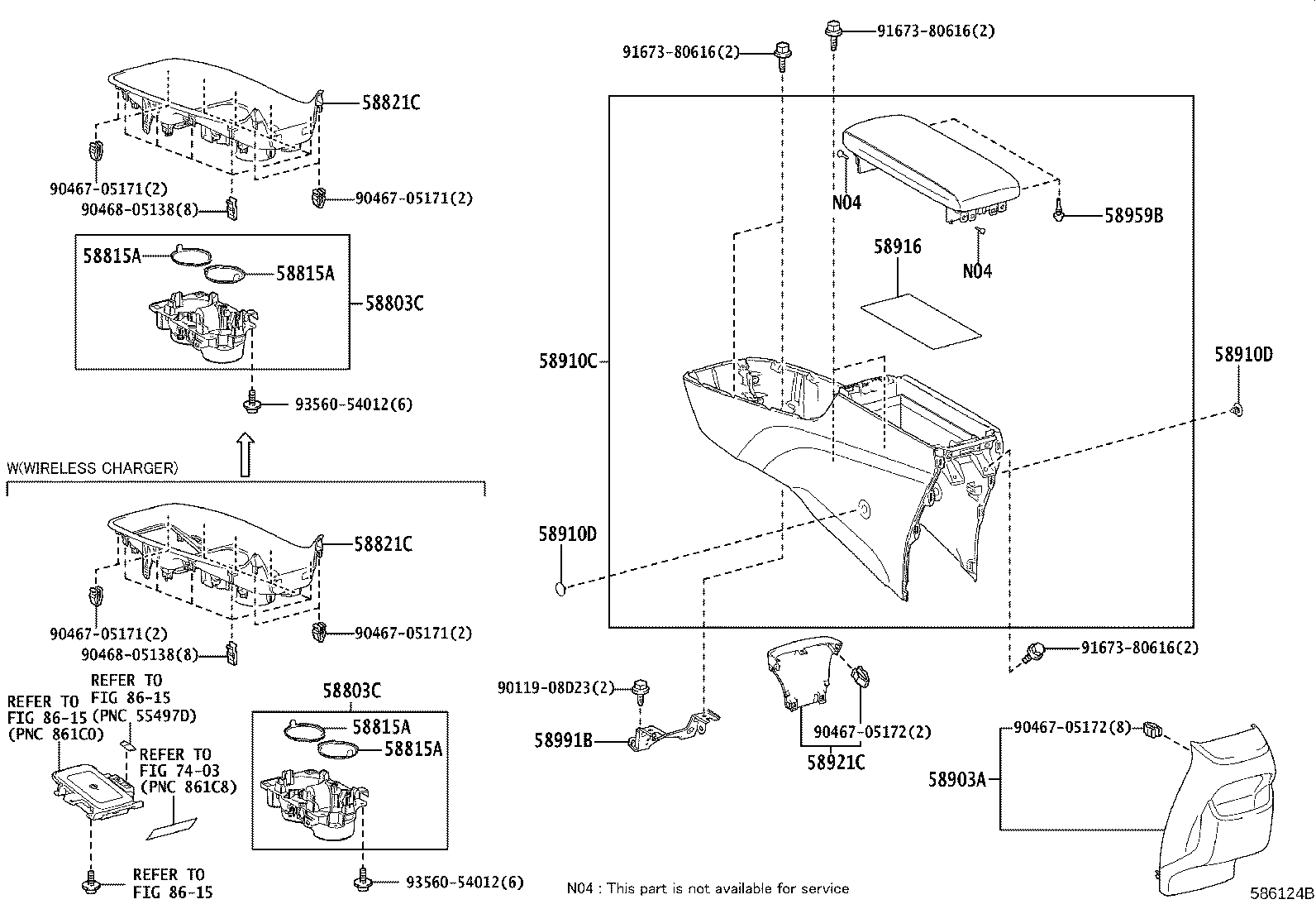 58910-47100-C2 BOX ASSY, CONSOLE, REAR product image