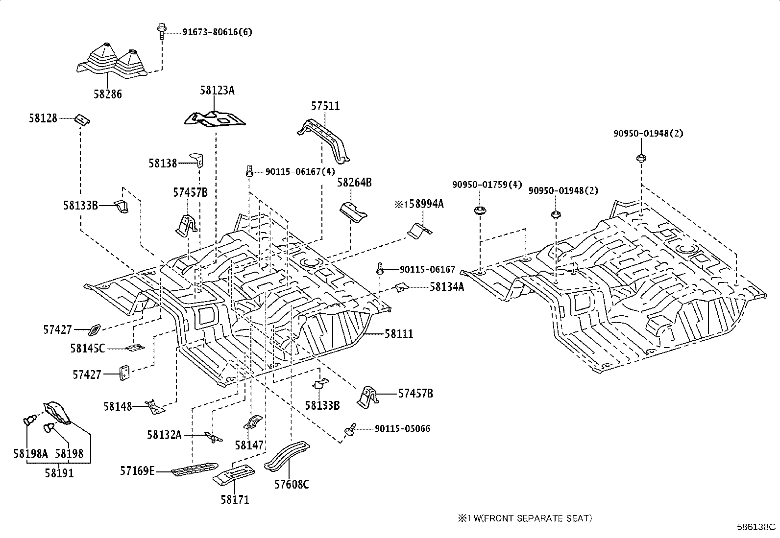57505-60060 REINFORCEMENT, PARKING BRAKE BASE product image