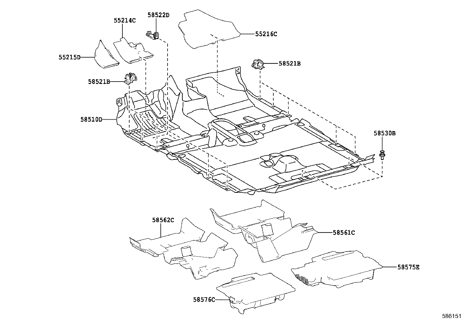 58575-0D020 PAD, FRONT FLOOR, REAR NO.1 product image