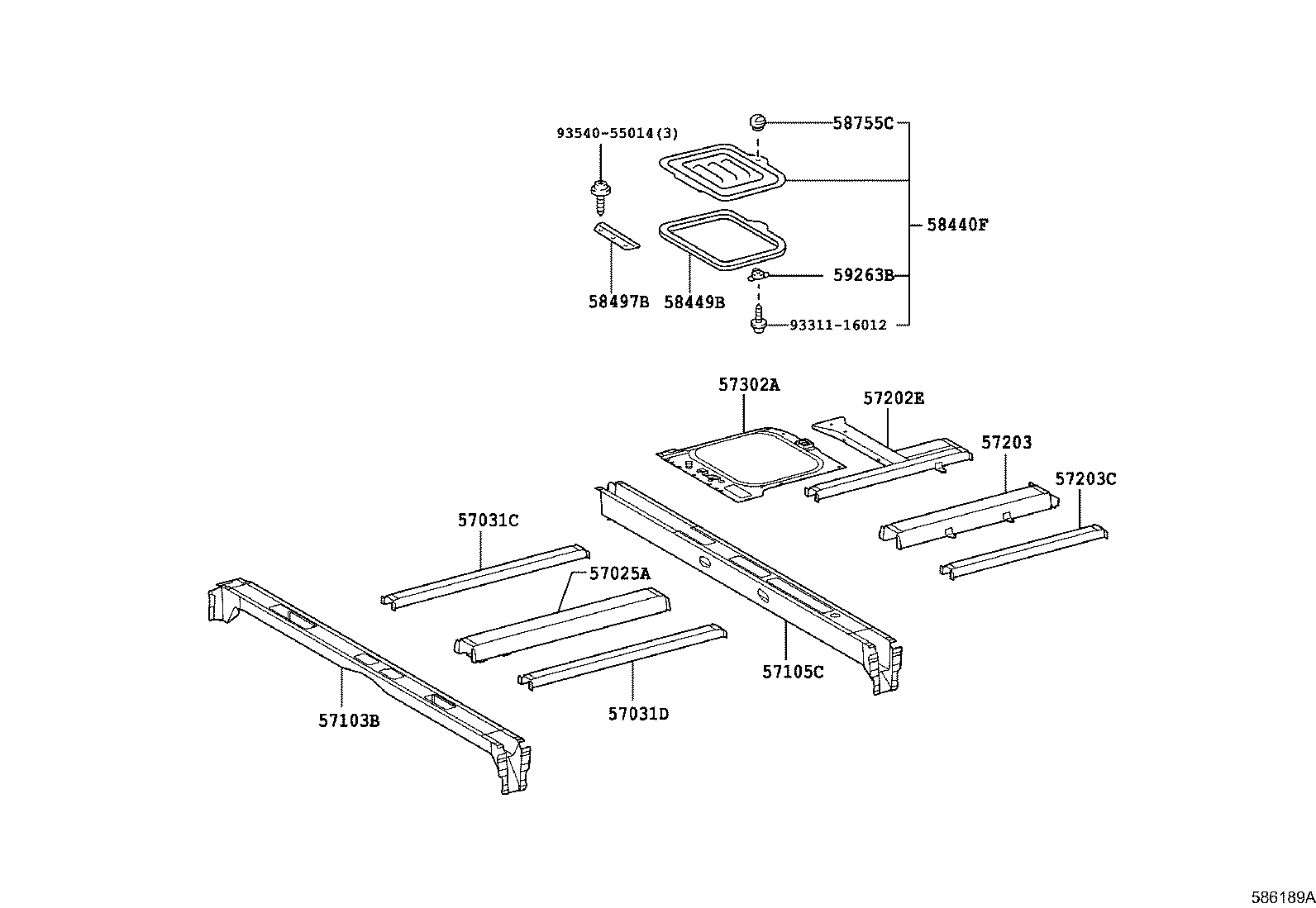 57104-36381 CROSSMEMBER SUB-ASSY, FLOOR, NO.4 product image