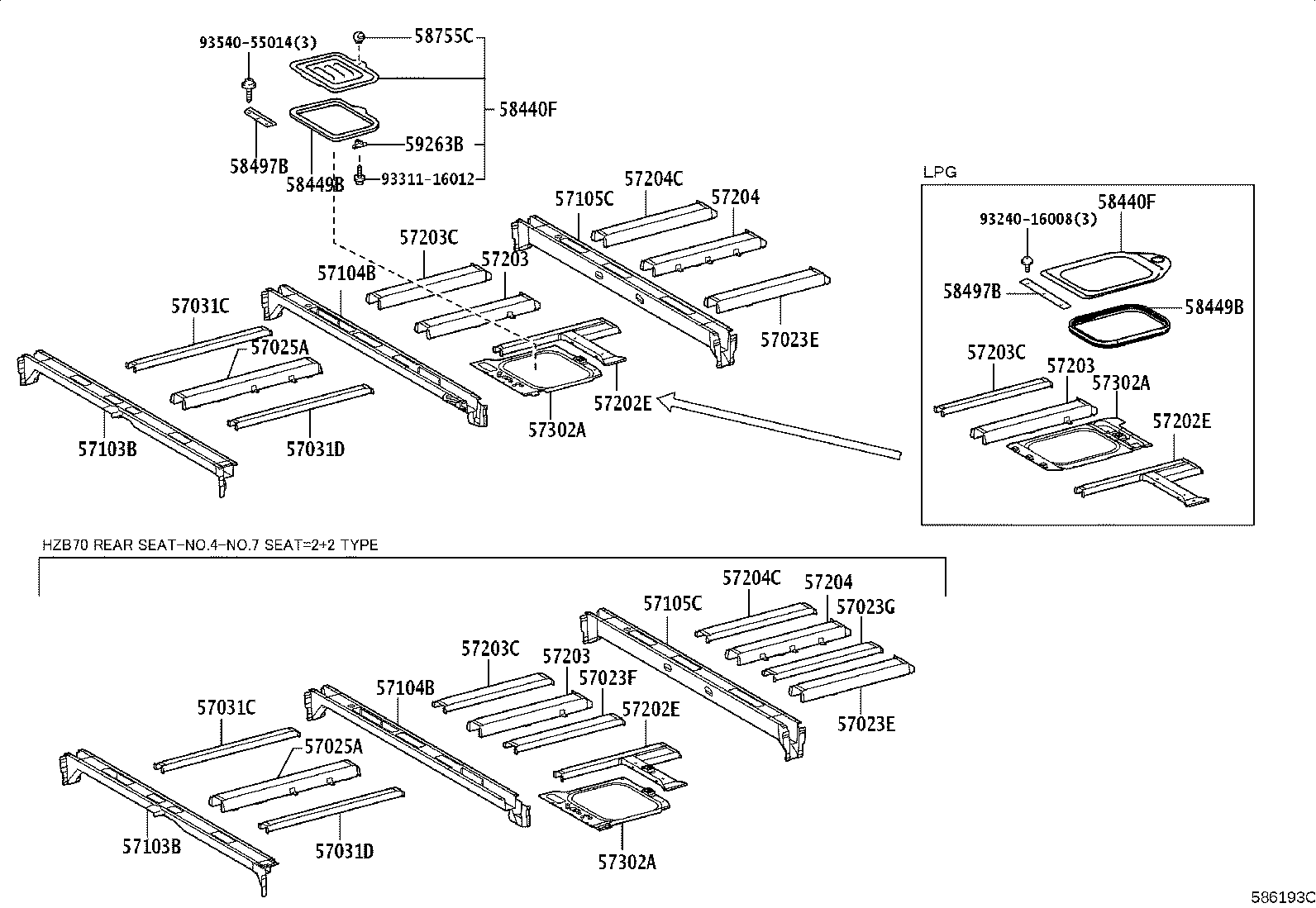 57104-36381 CROSSMEMBER SUB-ASSY, FLOOR, NO.4 product image