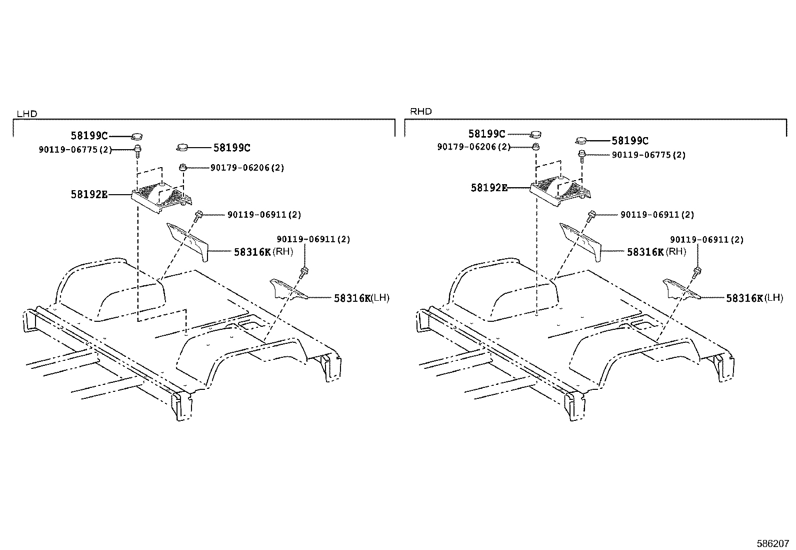 57104-36381 CROSSMEMBER SUB-ASSY, FLOOR, NO.4 product image