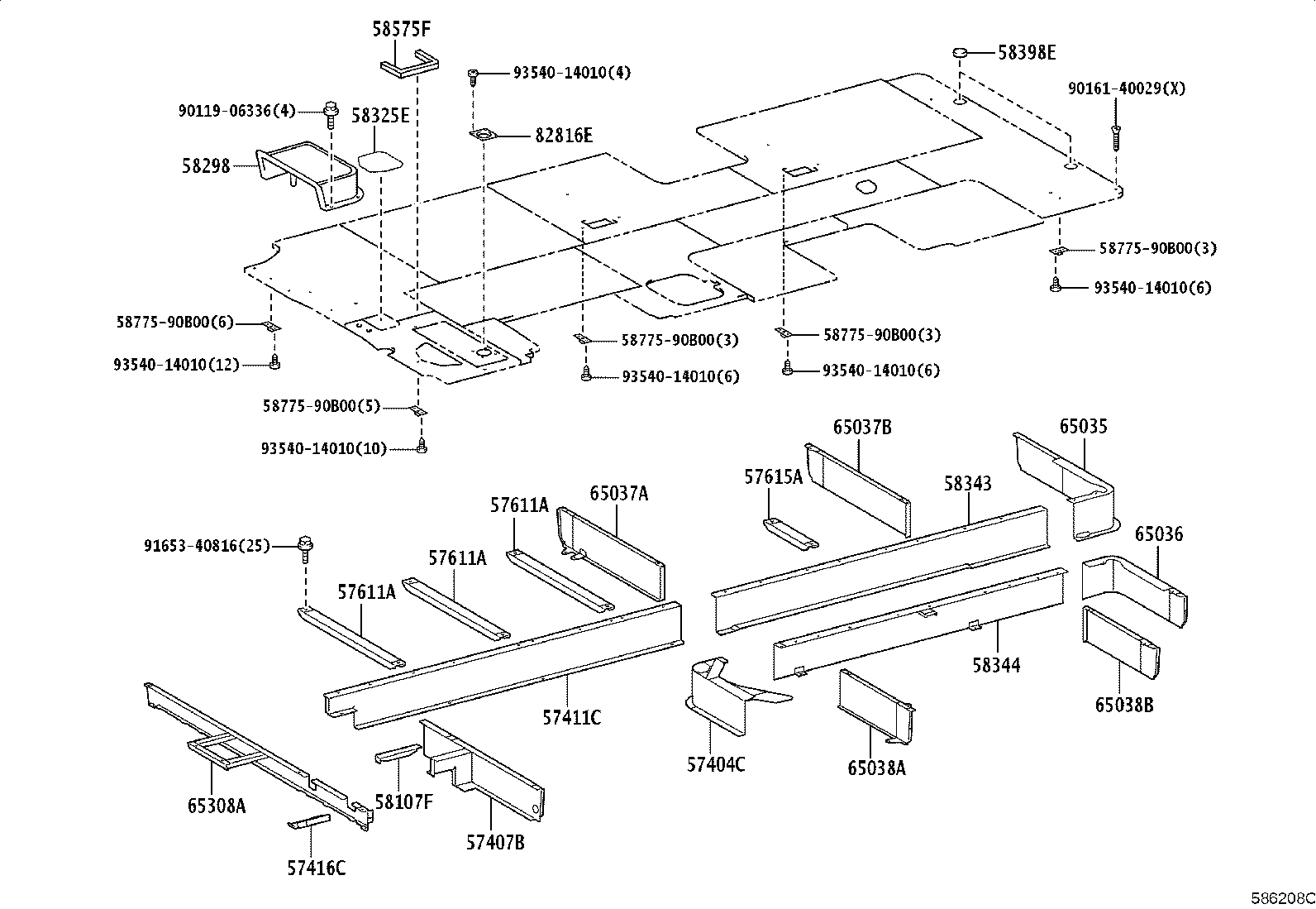 65604-36010 PANEL, REAR FLOOR SIDE, REAR LH product image