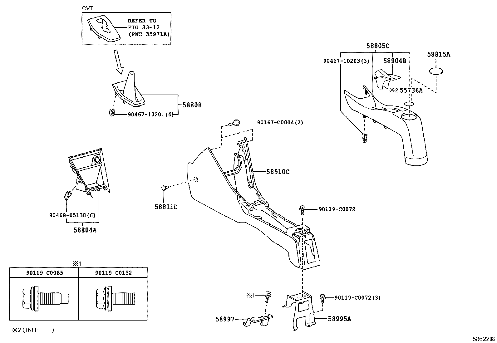 58804-0D080 PANEL SUB-ASSY, CONSOLE, UPPER product image