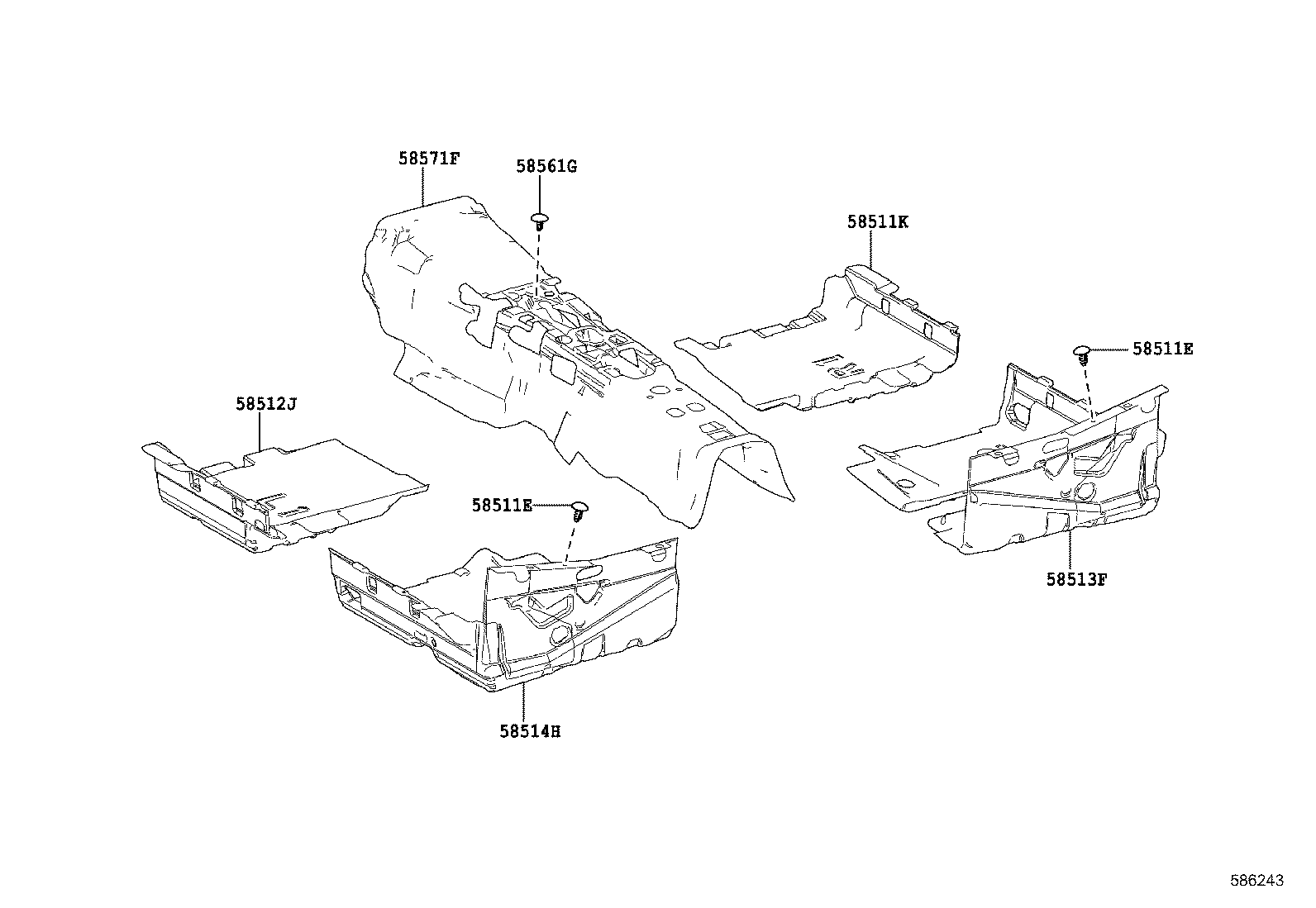 58520-11040-C1 CARPET ASSY, FLOOR, FRONT LH product image