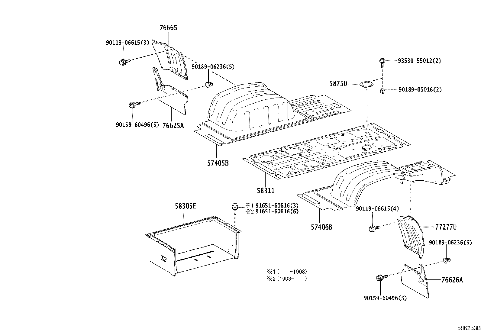 57104-36381 CROSSMEMBER SUB-ASSY, FLOOR, NO.4 product image