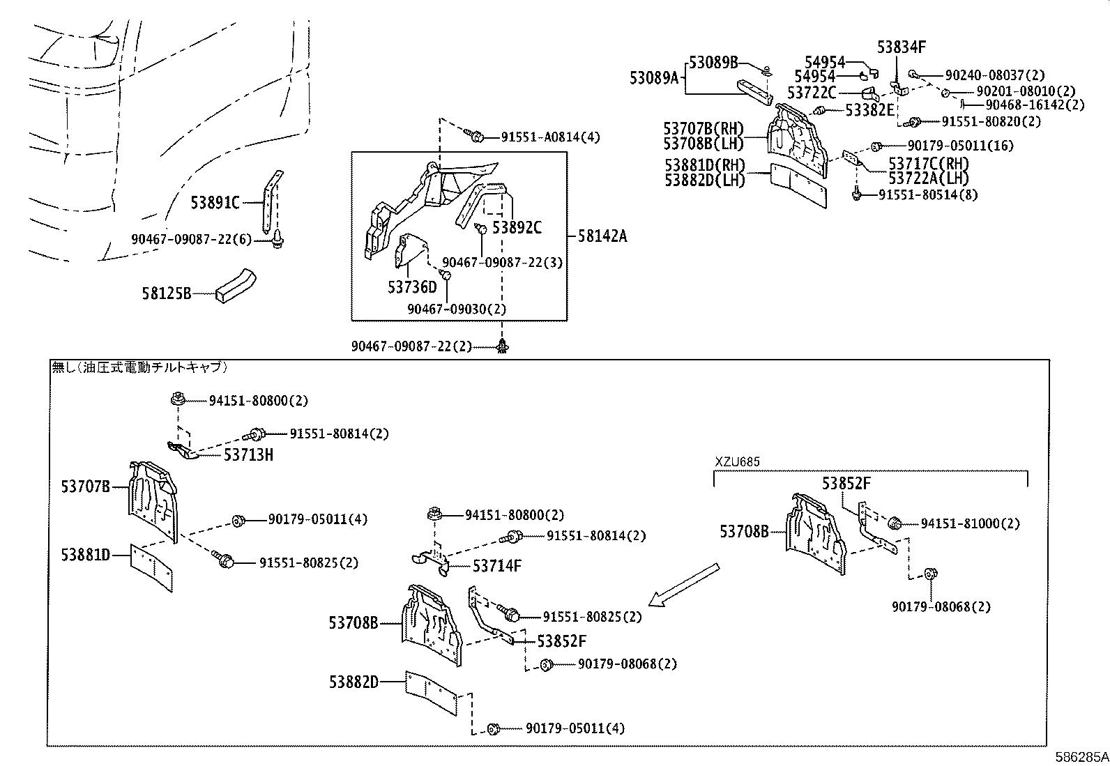 53729-37070 BRACKET, FENDER APRON, LH product image