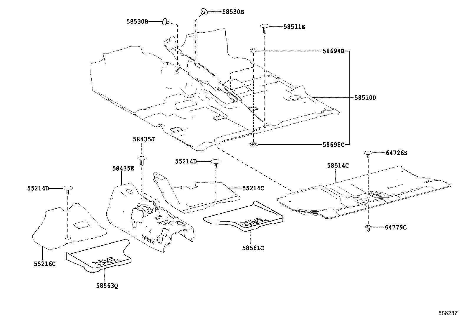 58435-48010 SILENCER, FRONT FLOOR, CENTER product image