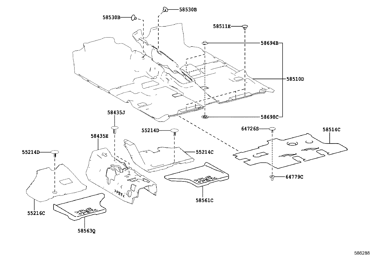 58510-48600-C0 CARPET ASSY, FLOOR, FRONT product image
