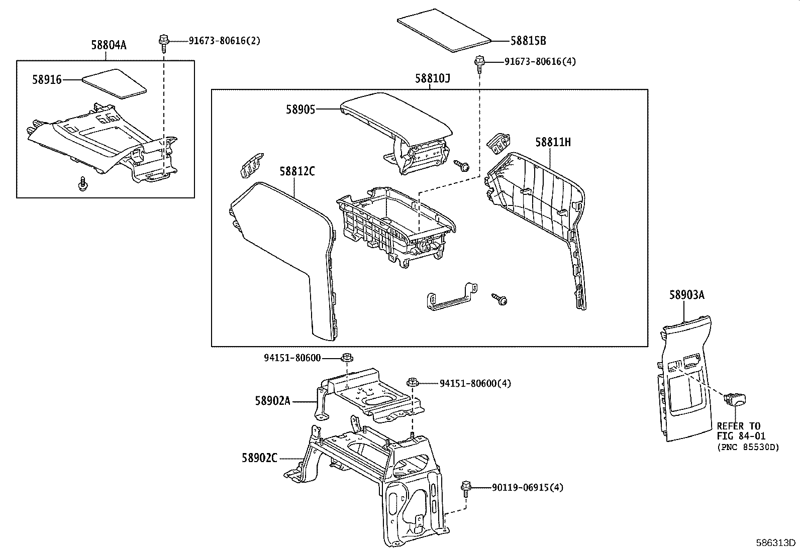 58902-28060 BRACKET SUB-ASSY, CONSOLE BOX MOUNTING product image