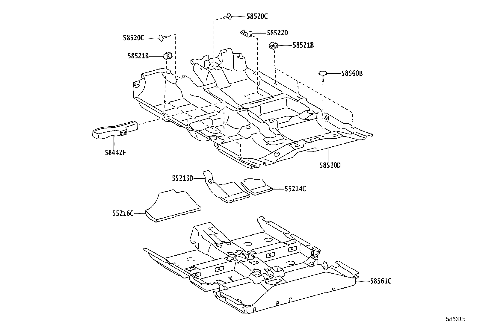 58571-0D040 PAD, FRONT FLOOR, FRONT product image