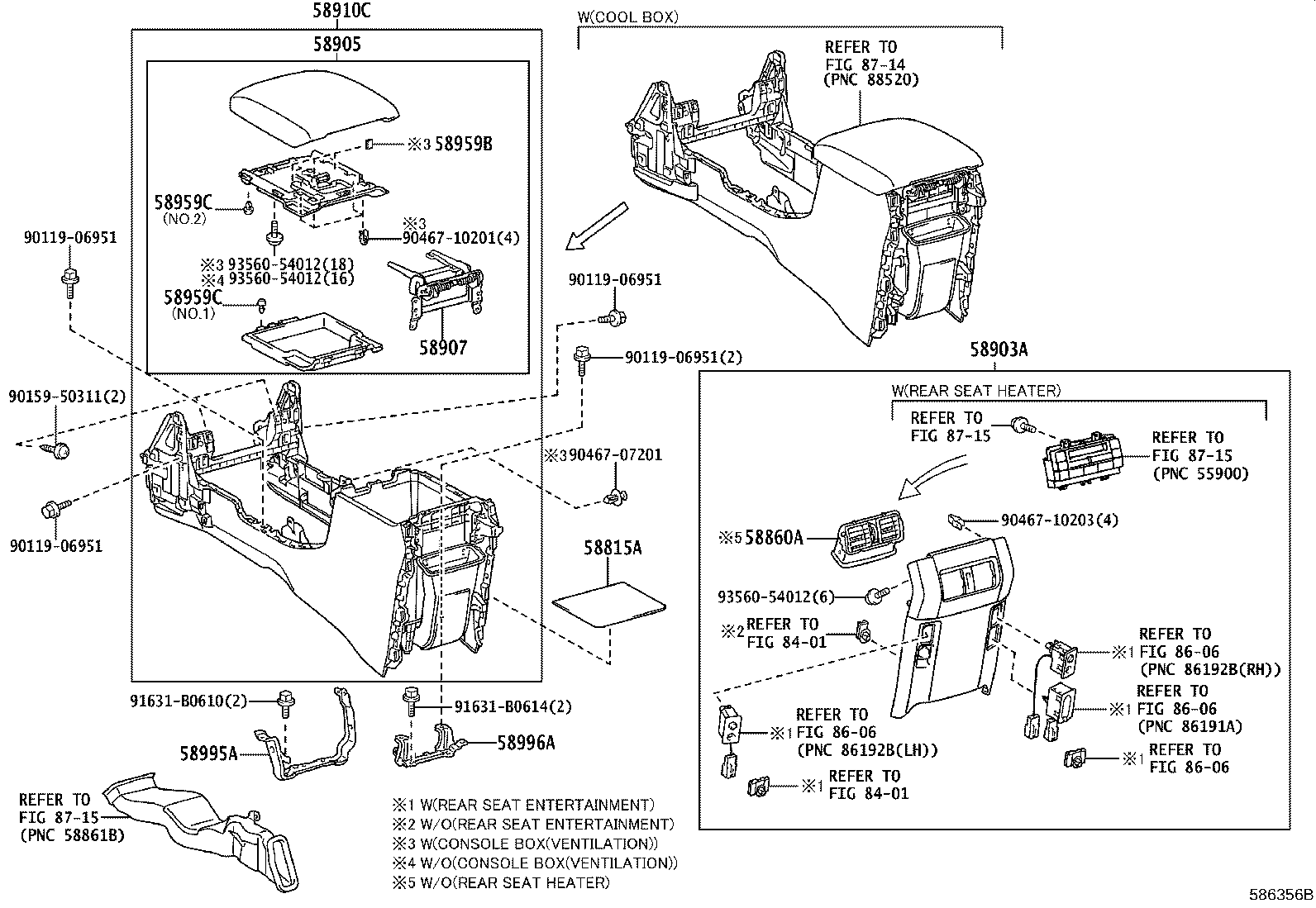 58910-60230 BOX ASSY, CONSOLE, REAR product image