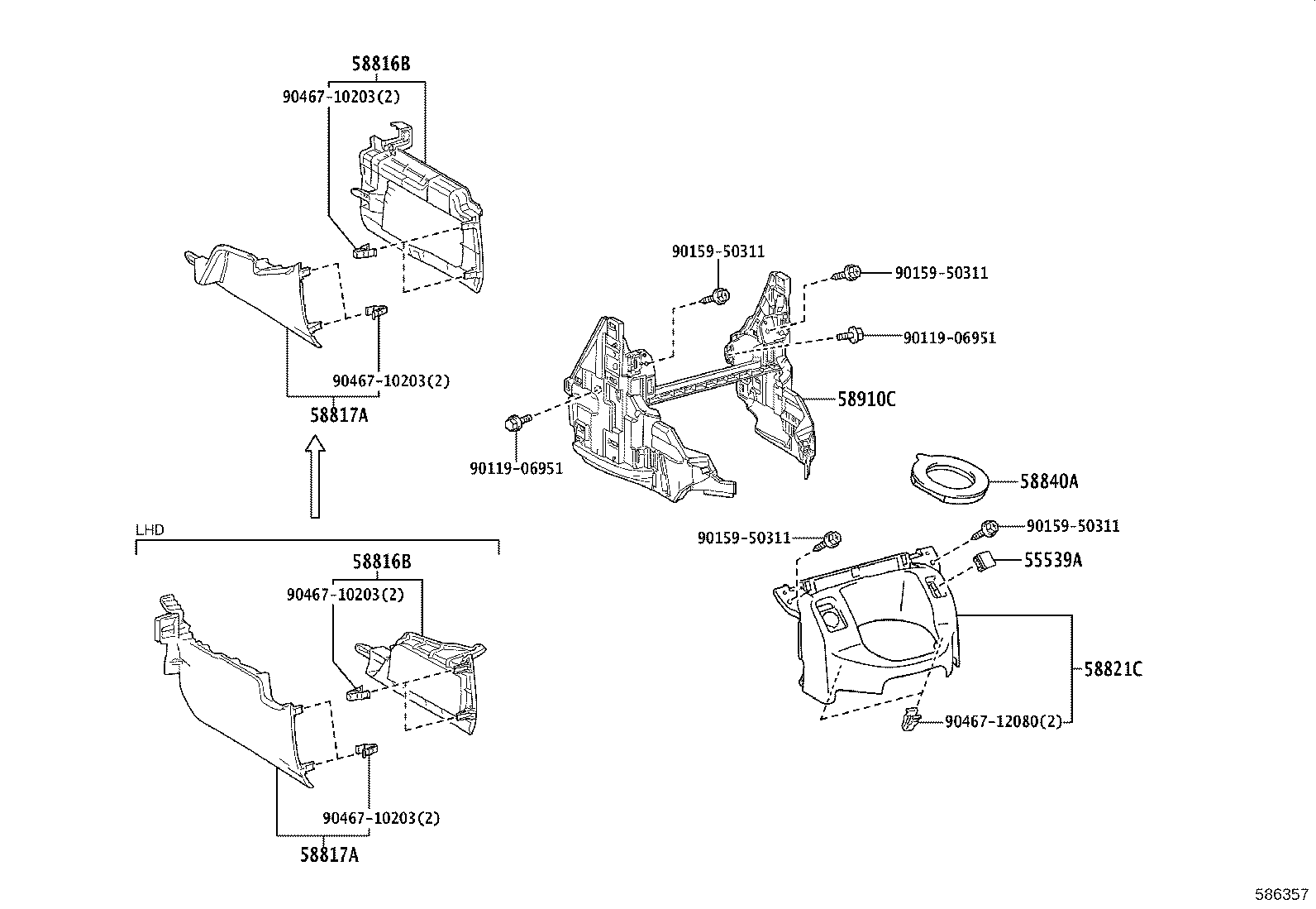 58910-60230 BOX ASSY, CONSOLE, REAR product image