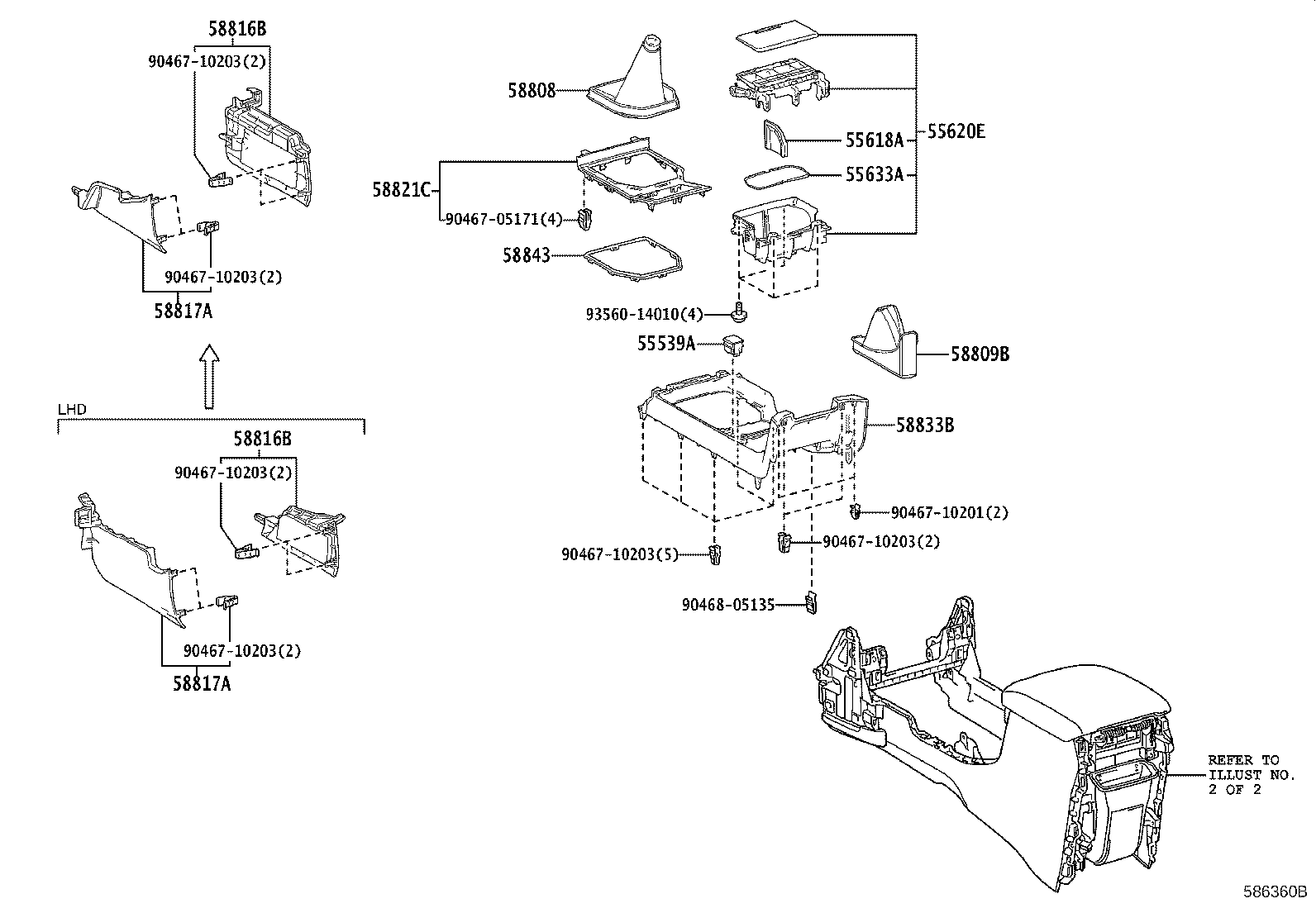 55620-60360 HOLDER ASSY, INSTRUMENT PANEL CUP product image