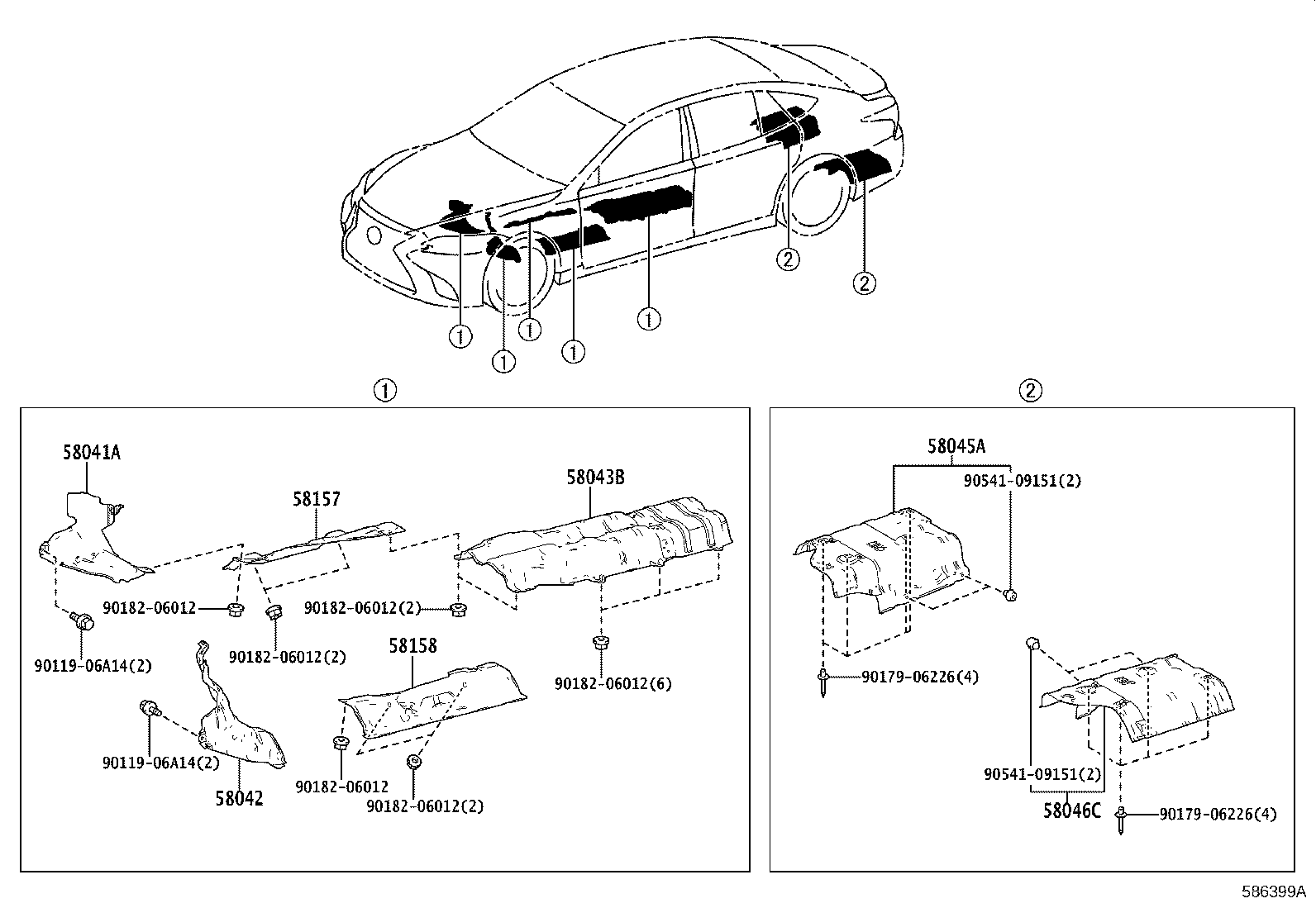 58041-50041 INSULATOR SUB-ASSY, FRONT FLOOR HEAT, NO.1 product image