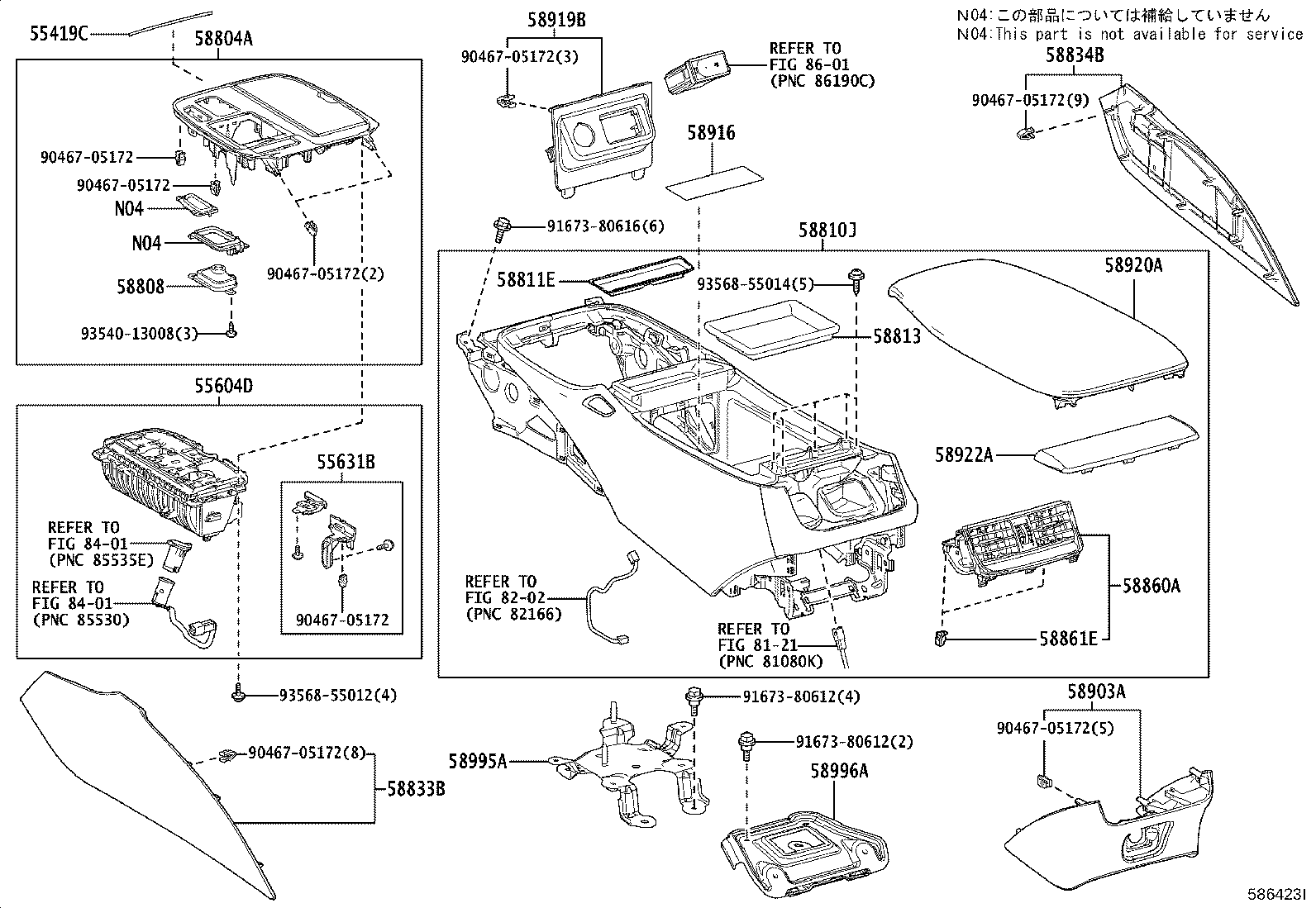 Toyota 55604-50030 HOLDER SUB-ASSY, INSTRUMENT PANEL CUP