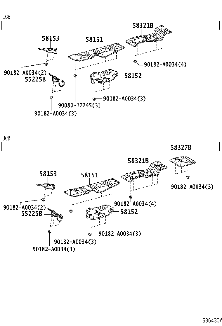 58152-04030 INSULATOR SUB-ASSY, CENTER FLOOR HEAT, NO.2 product image