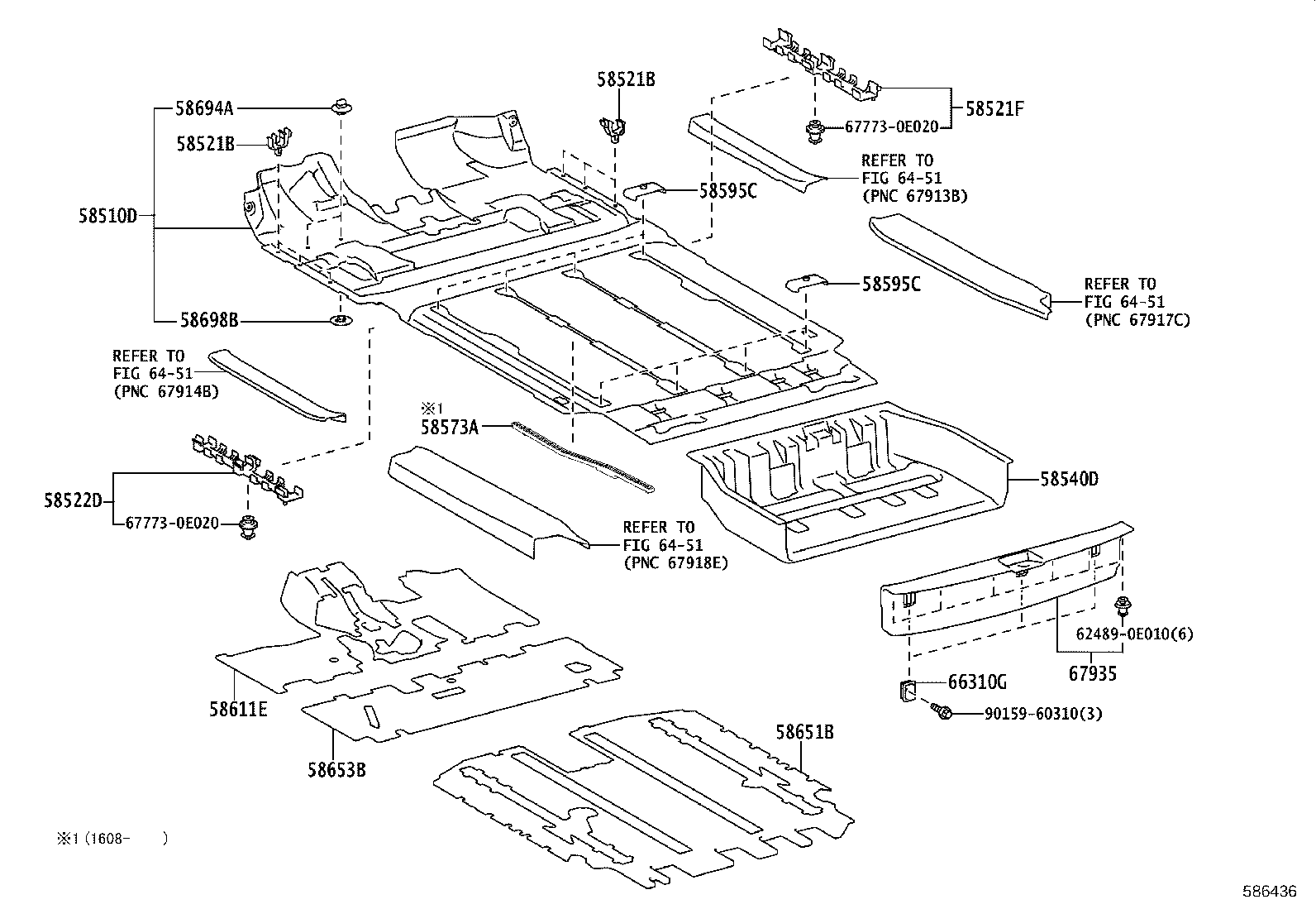 58510-08084 CARPET ASSY, FLOOR, FRONT product image