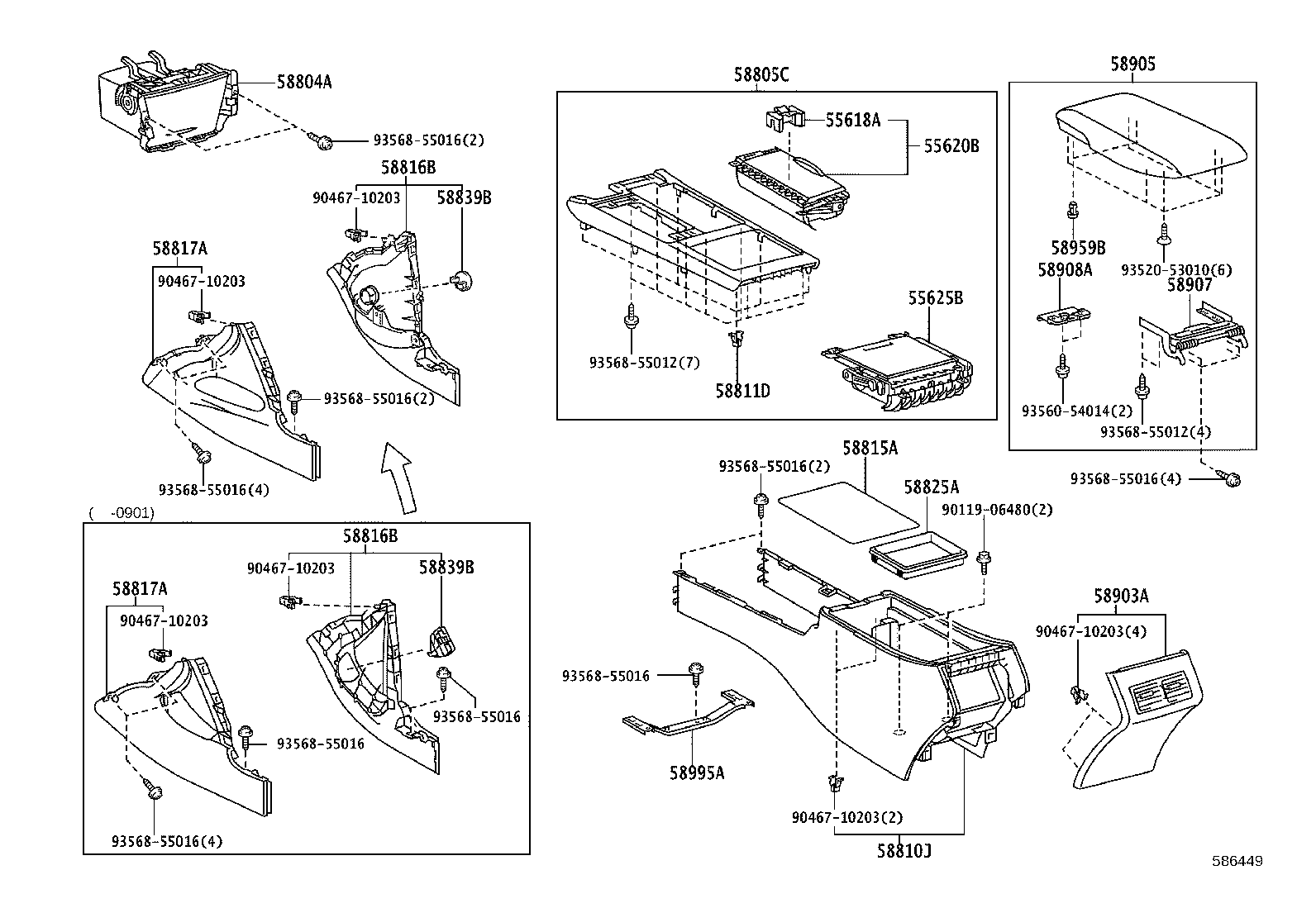 58905-33340-B1 DOOR SUB-ASSY, CONSOLE COMPARTMENT product image