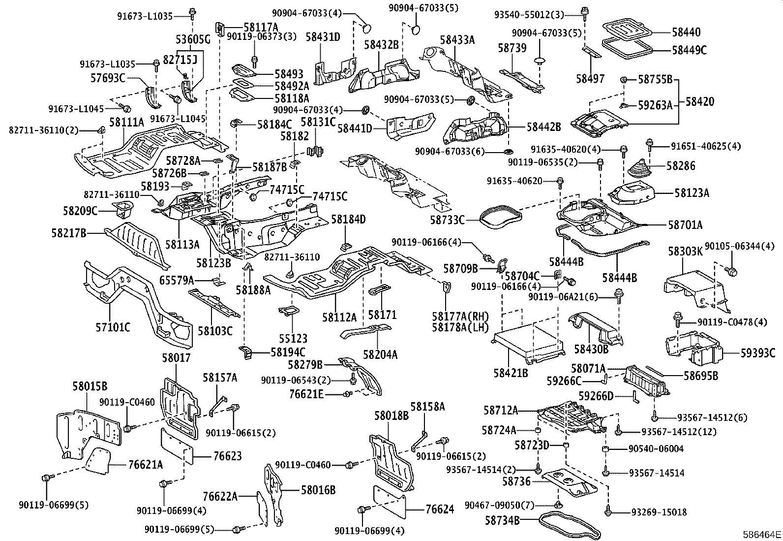 57101-0S030 CROSSMEMBER SUB-ASSY, FLOOR, NO.1 product image