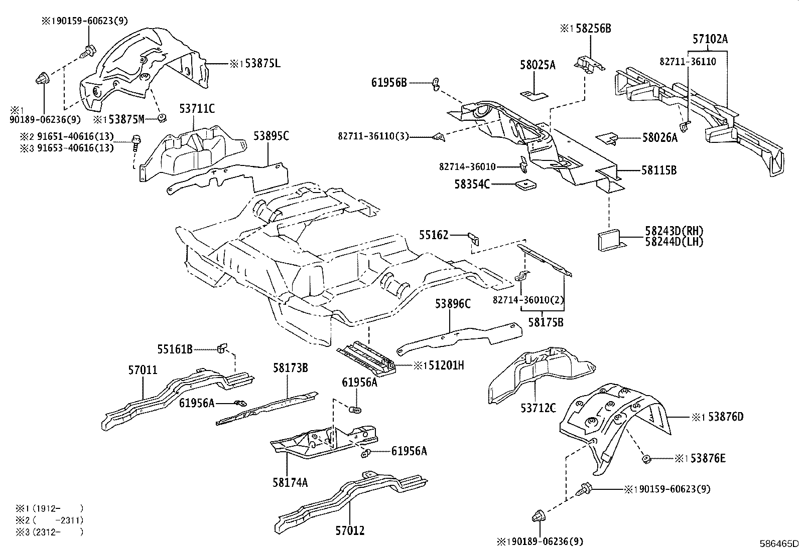 57101-0S030 CROSSMEMBER SUB-ASSY, FLOOR, NO.1 product image