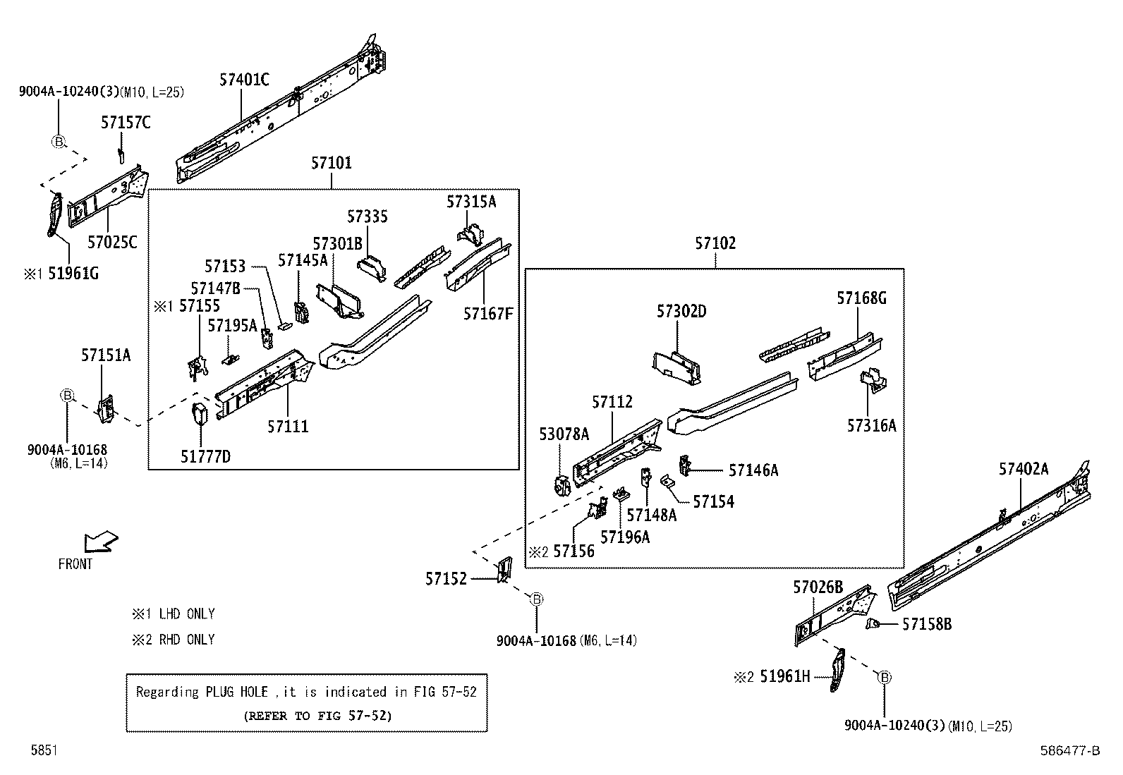 51961-BZ200 HOOK, FRONT RH product image