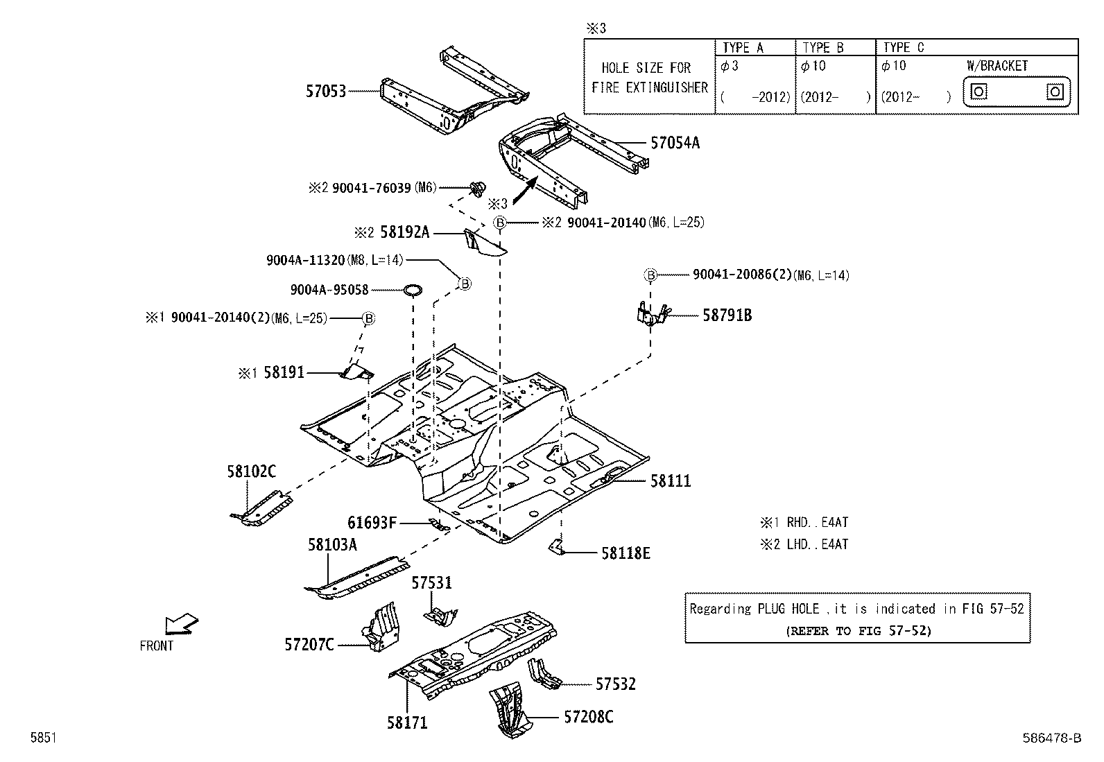 51961-BZ200 HOOK, FRONT RH product image
