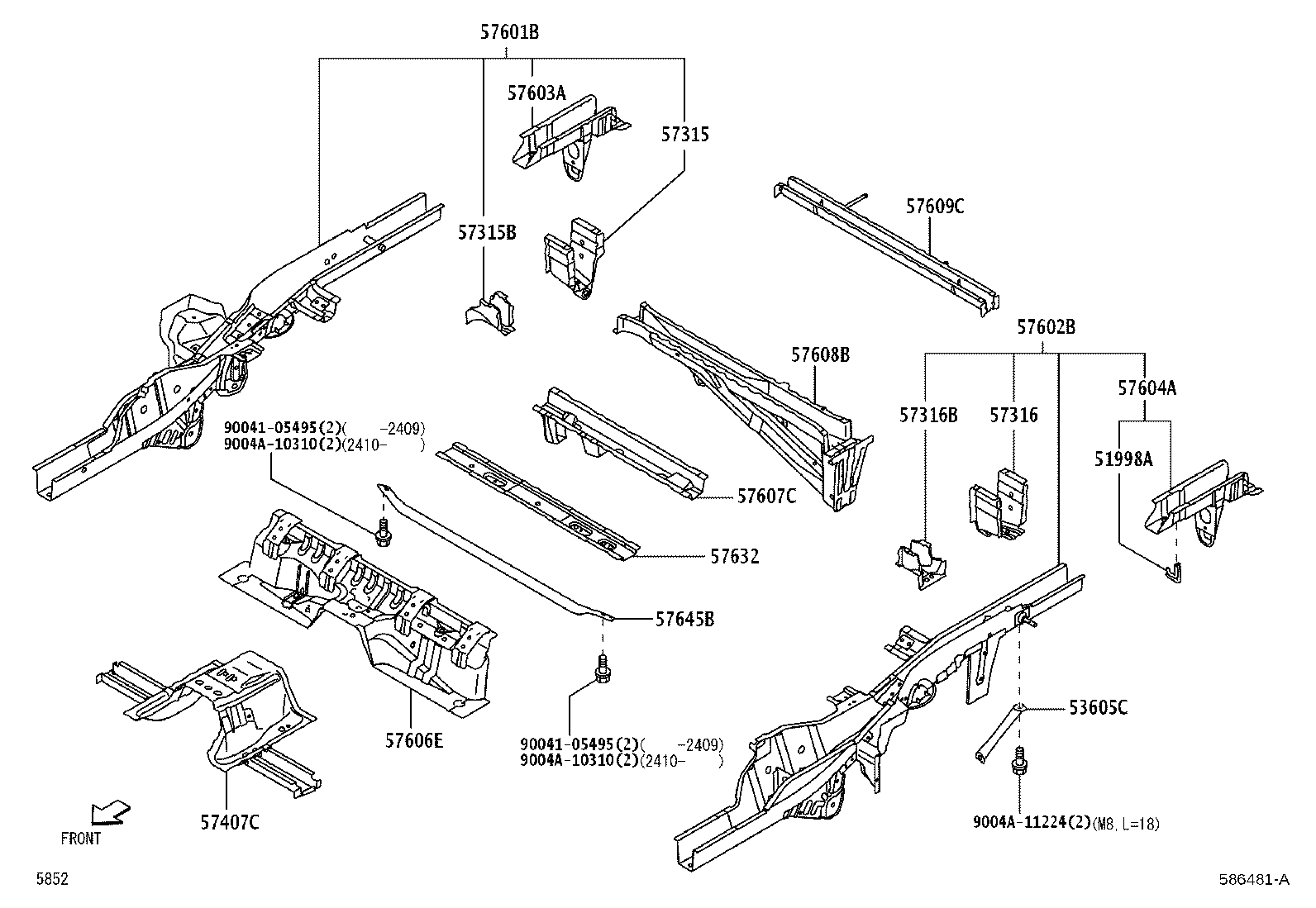 51906-BZ040 HANGER, EXHAUST PIPE SUPPORT, NO.6 product image